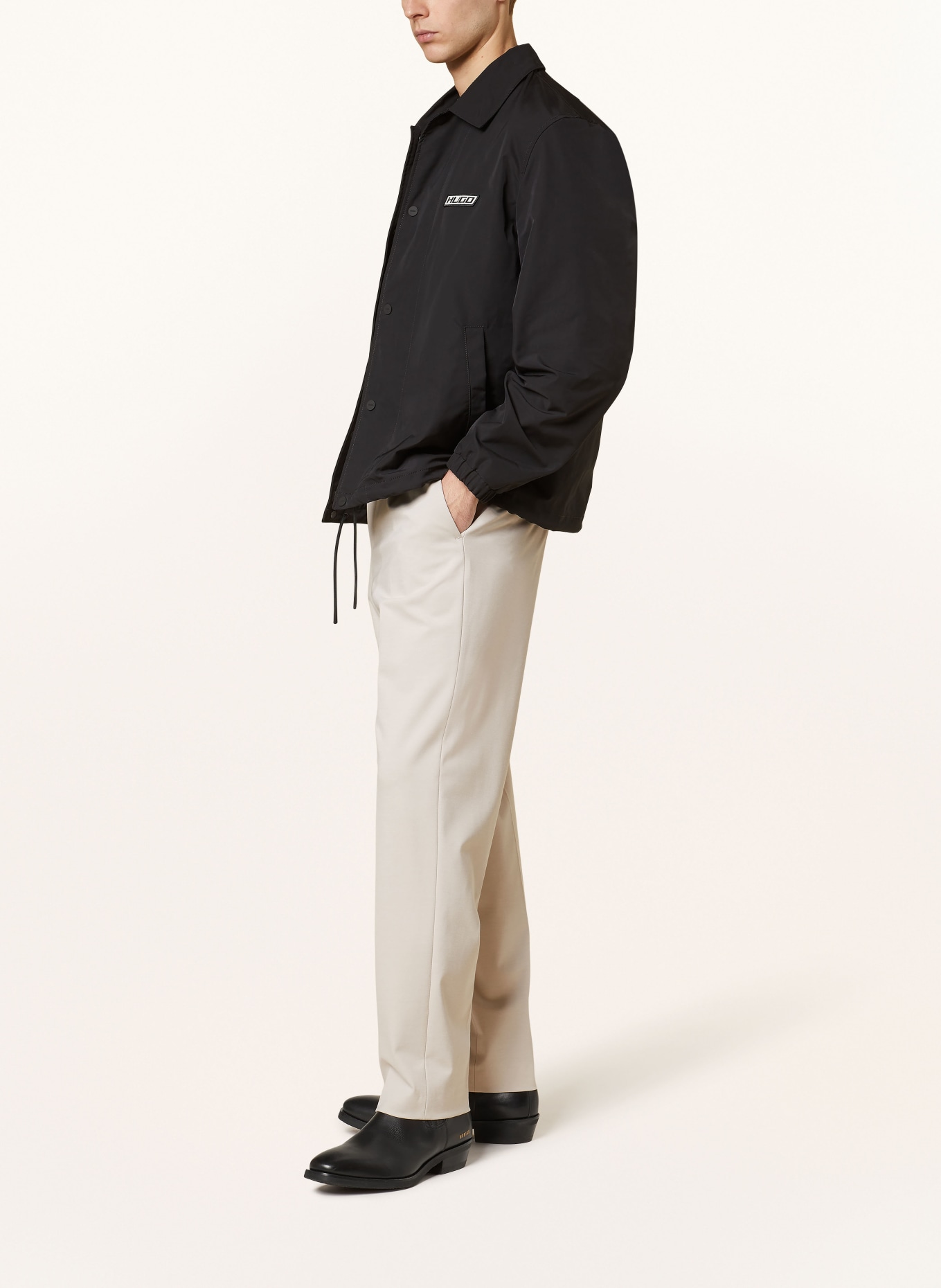HUGO Trousers TEAGAN regular fit, Color: BEIGE (Image 4)