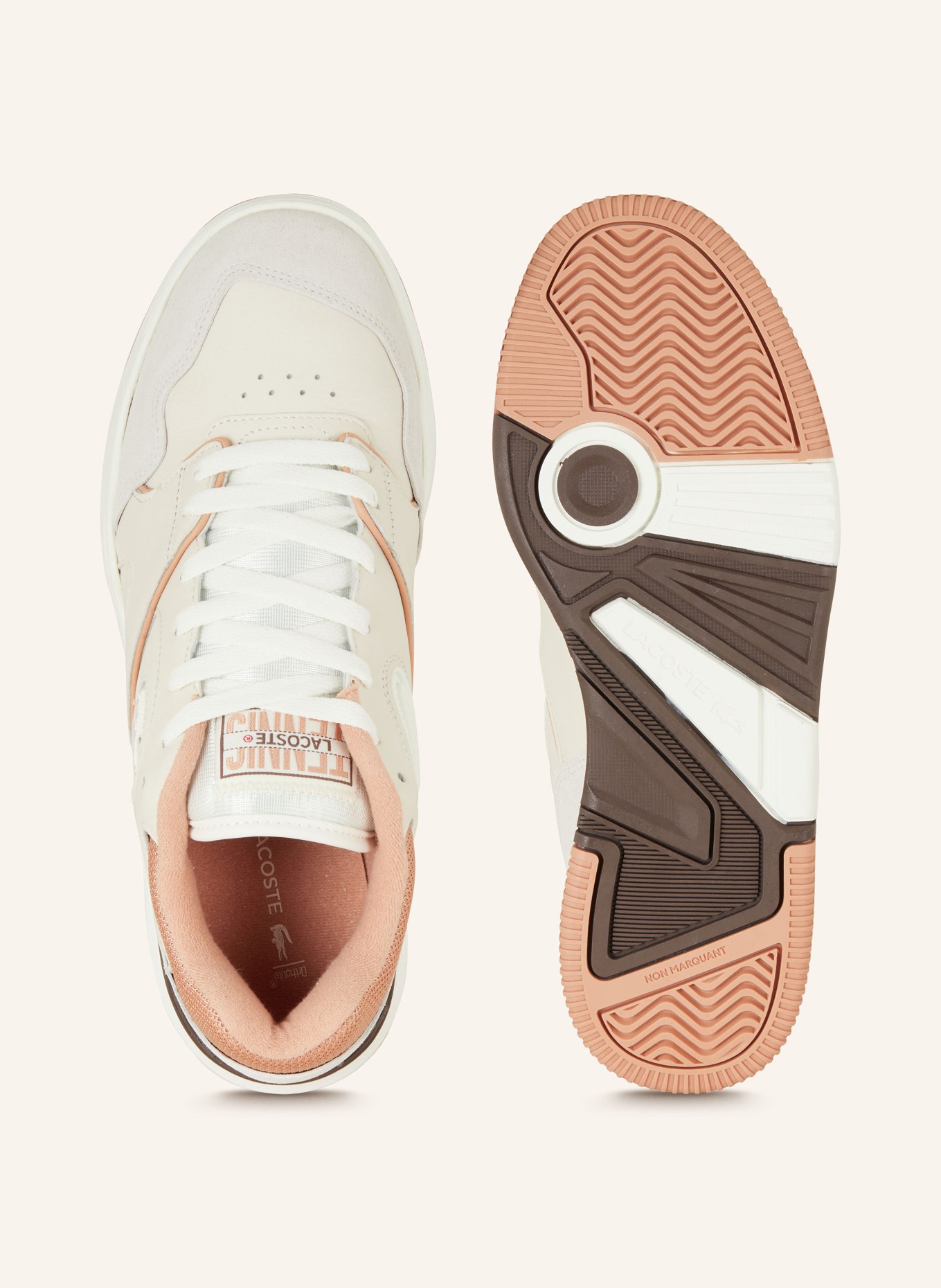 LACOSTE Sneaker LINESHOT, Farbe: CREME/ ORANGE/ HELLGRAU (Bild 5)