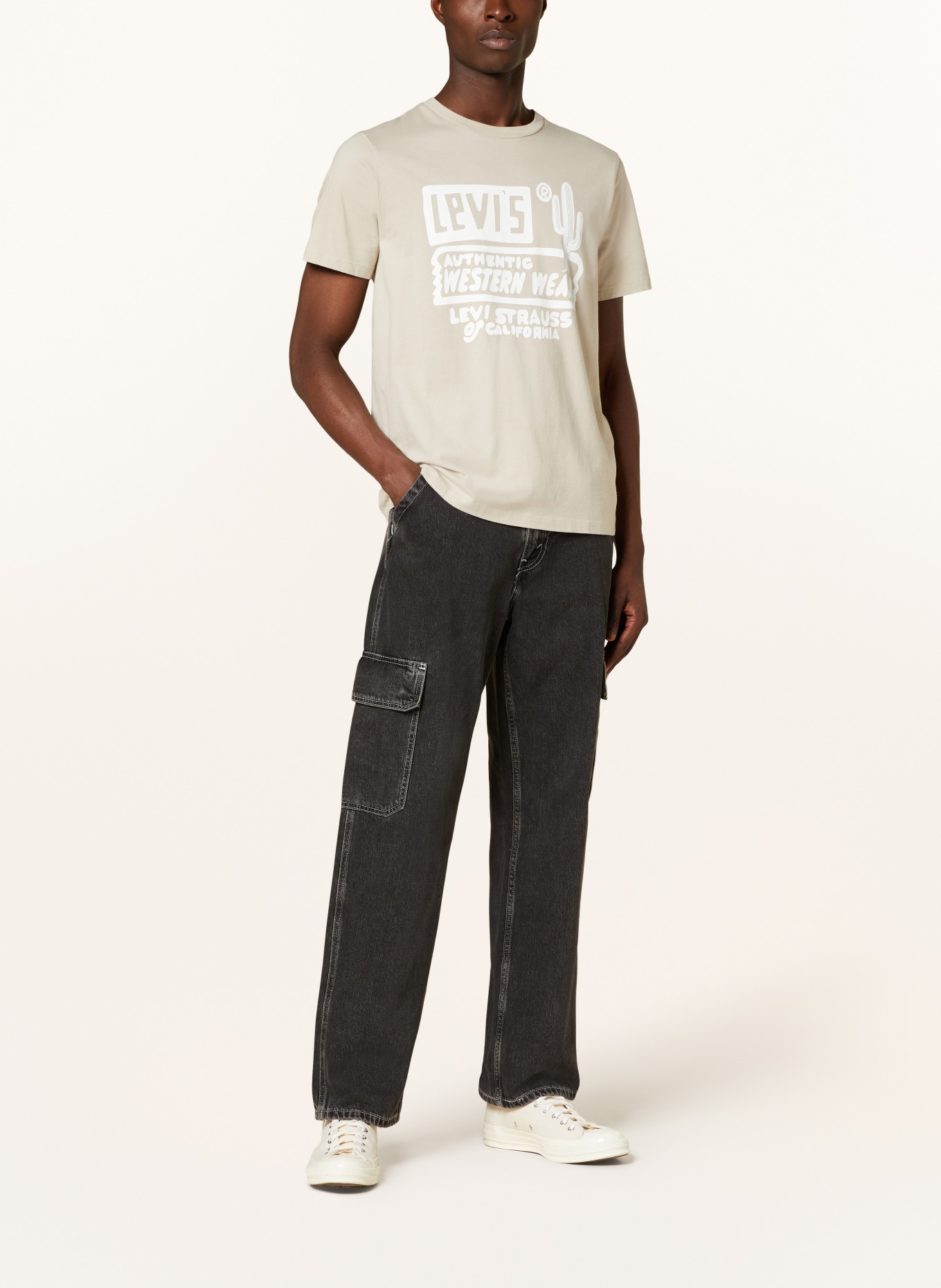 Levi's® T-shirt, Color: LIGHT BROWN/ WHITE (Image 2)