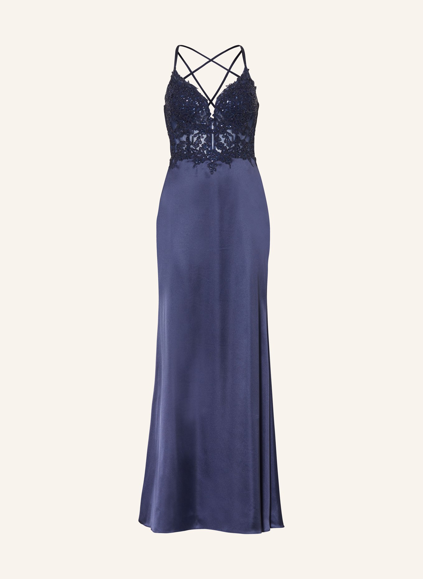 Hey Kyla Abendkleid mit Pailletten und Spitze, Farbe: 300 MARINE (Bild 1)