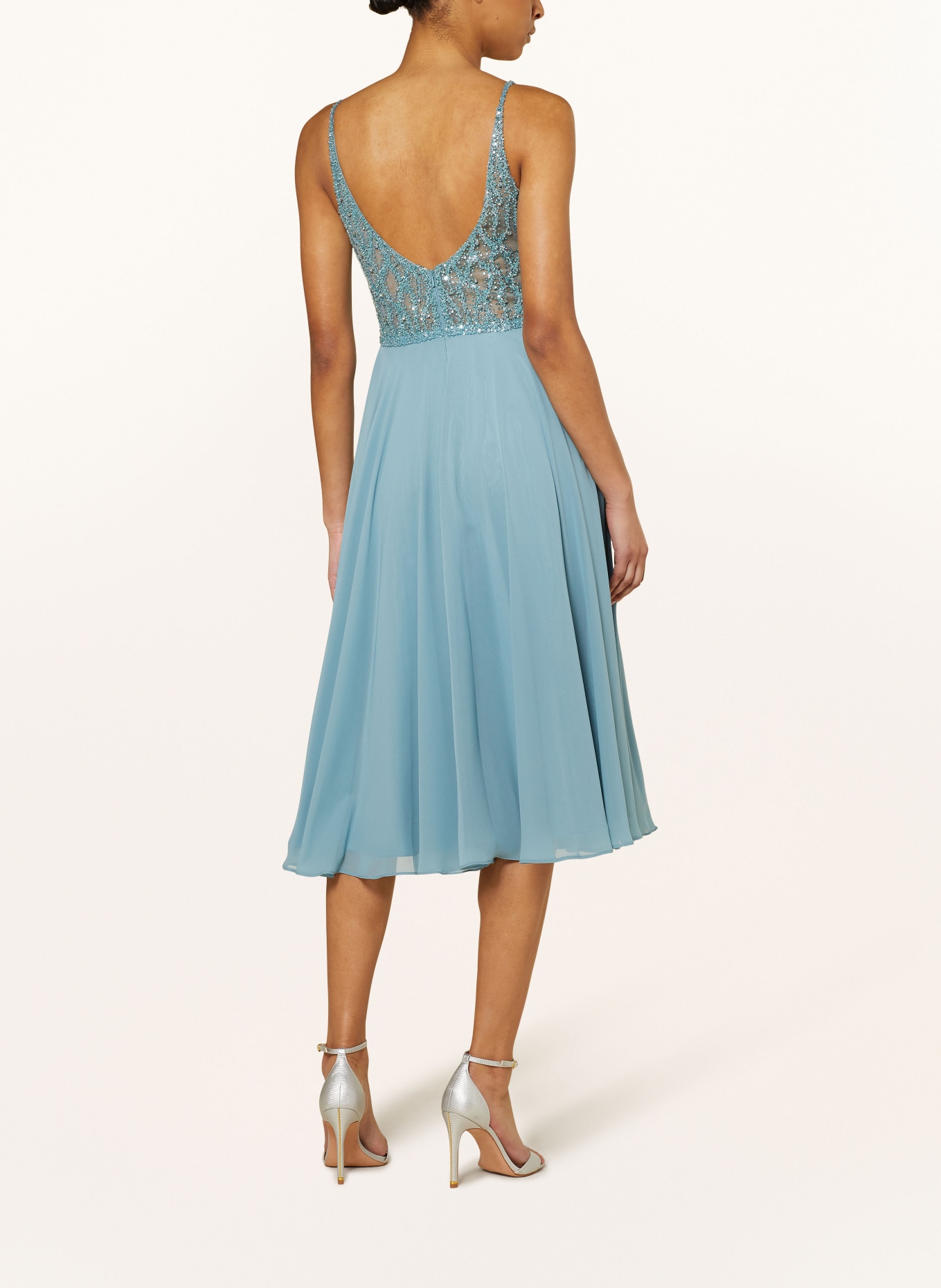 Hey Kyla Cocktail dress with sequins and decorative gems, Color: TURQUOISE (Image 3)