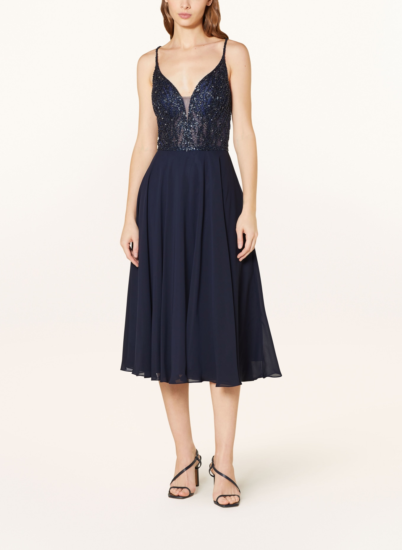 Hey Kyla Cocktailkleid mit Pailetten und Schmucksteinen: DUNKELBLAU