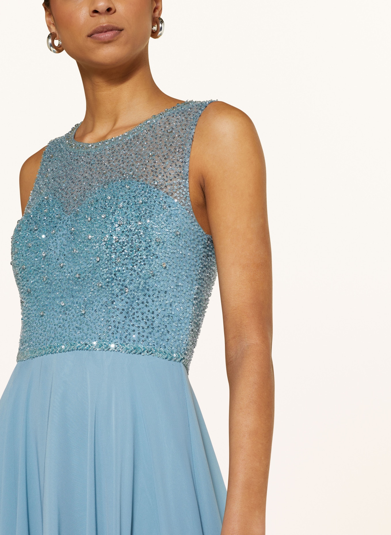 Hey Kyla Evening dress with sequins and decorative gems, Color: TURQUOISE (Image 4)