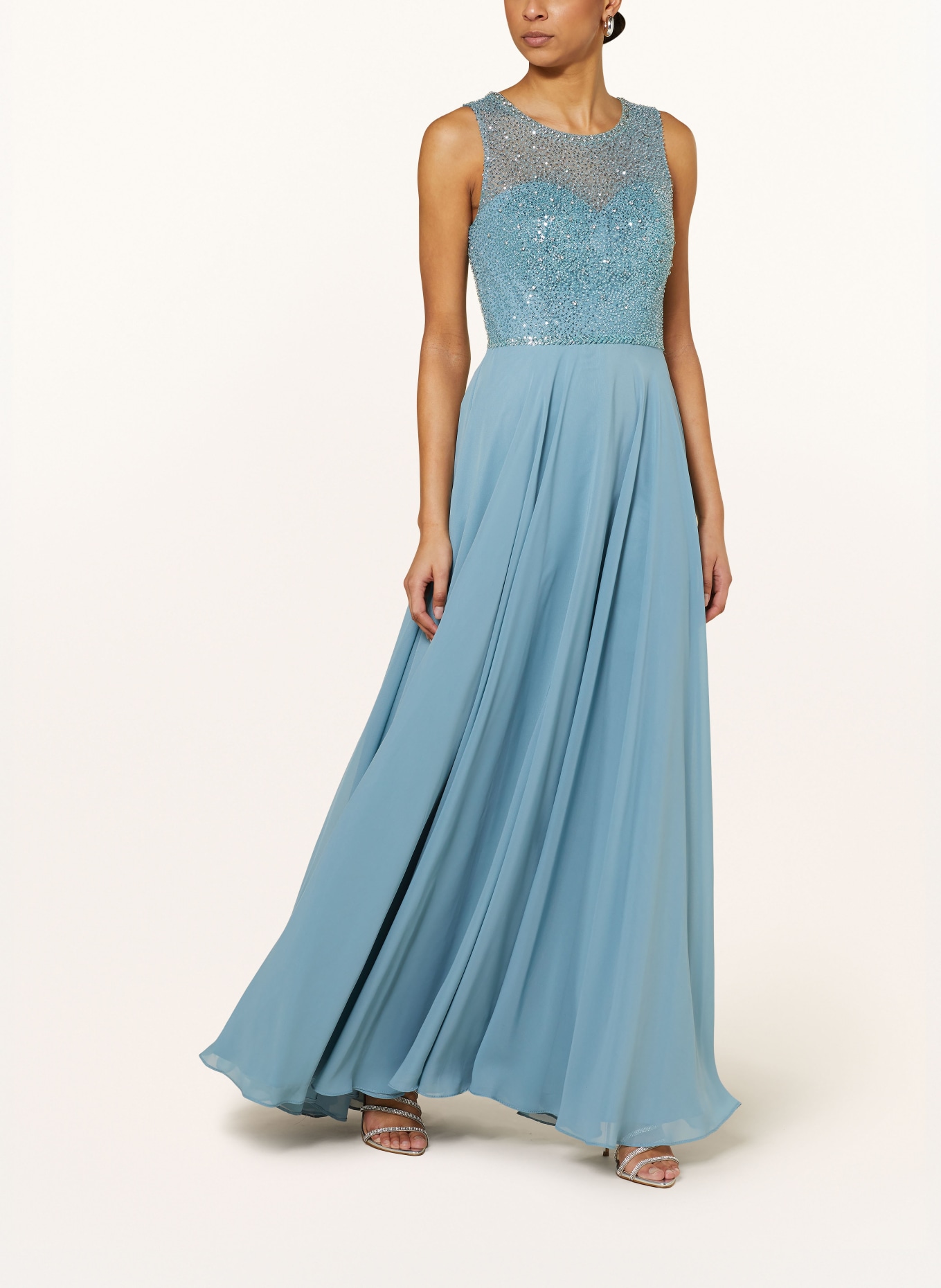 Hey Kyla Evening dress with sequins and decorative gems, Color: TURQUOISE (Image 5)