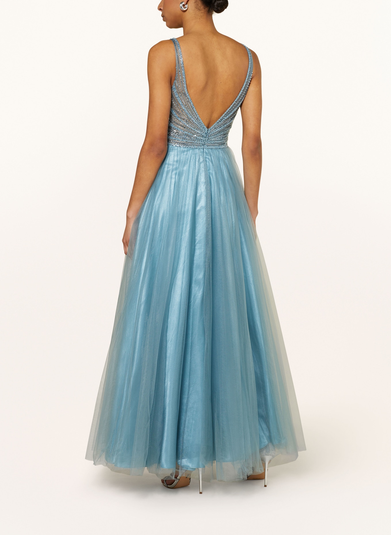 Hey Kyla Evening dress with sequins and decorative gems, Color: TURQUOISE (Image 3)