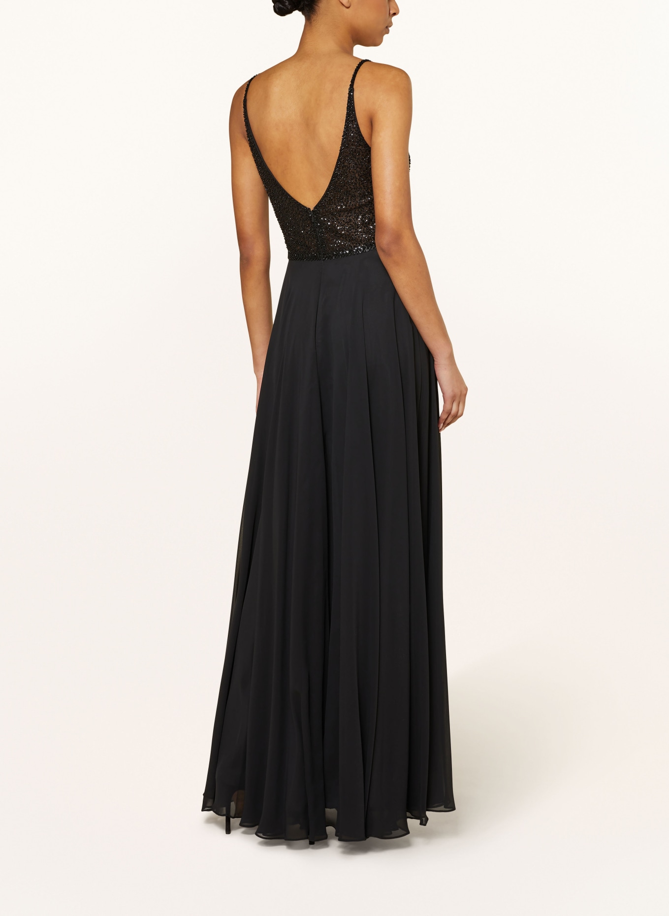 Hey Kyla Evening dress with sequins and decorative gems, Color: BLACK (Image 3)