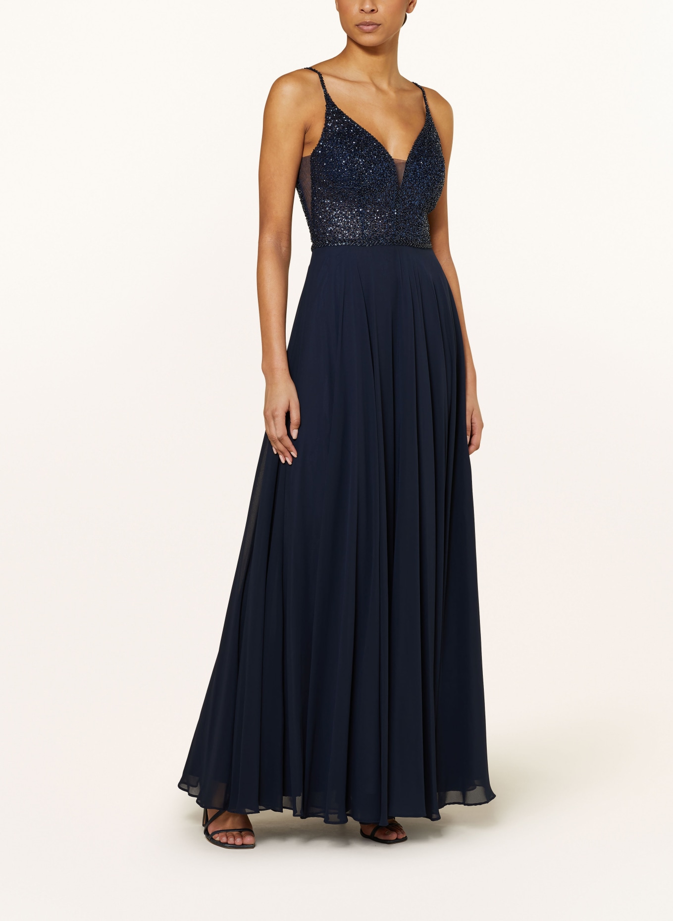 Hey Kyla Abendkleid mit Pailetten und Schmucksteinen: DUNKELBLAU