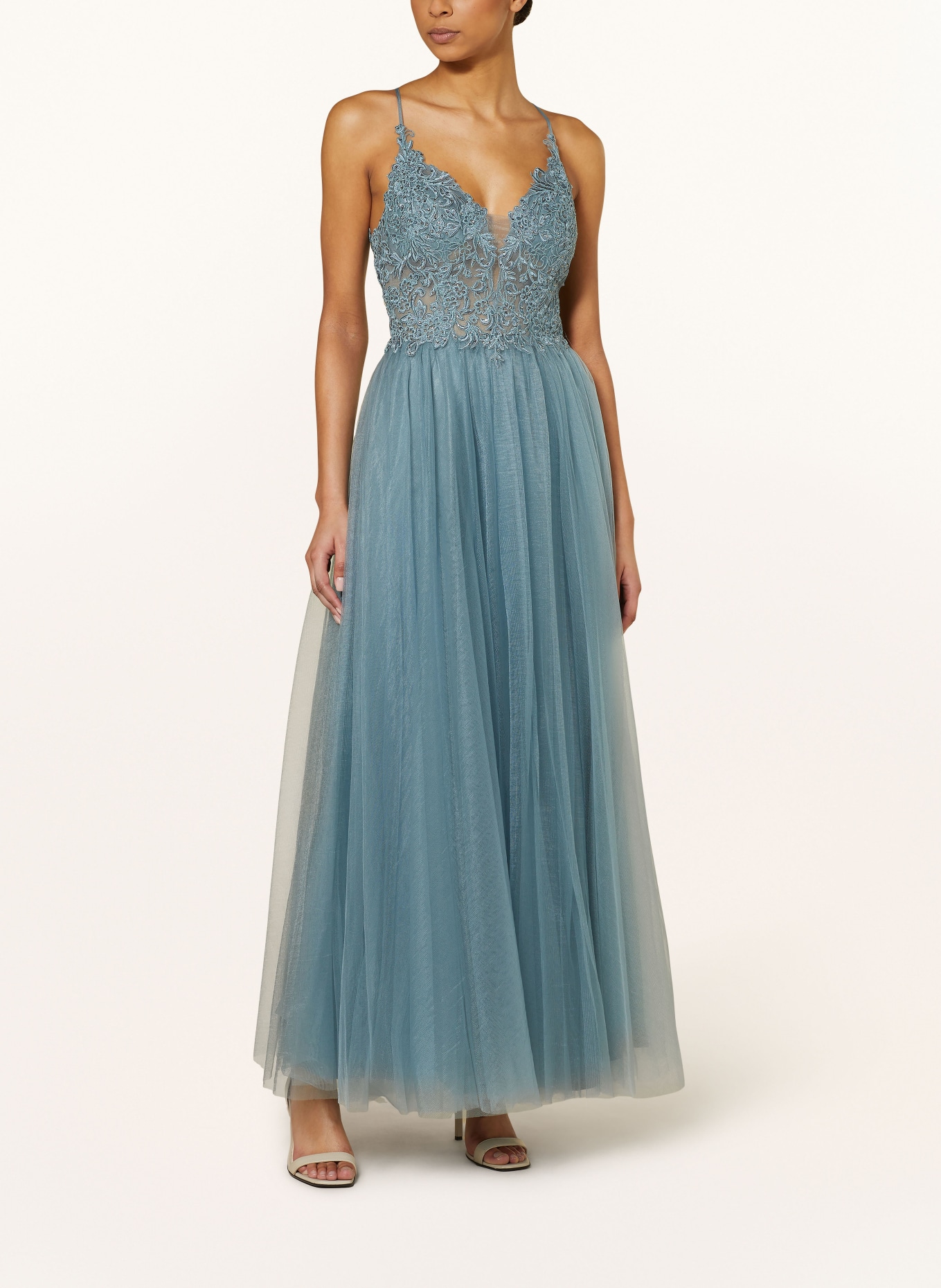 Hey Kyla Evening dress with decorative gems and lace, Color: TURQUOISE (Image 2)