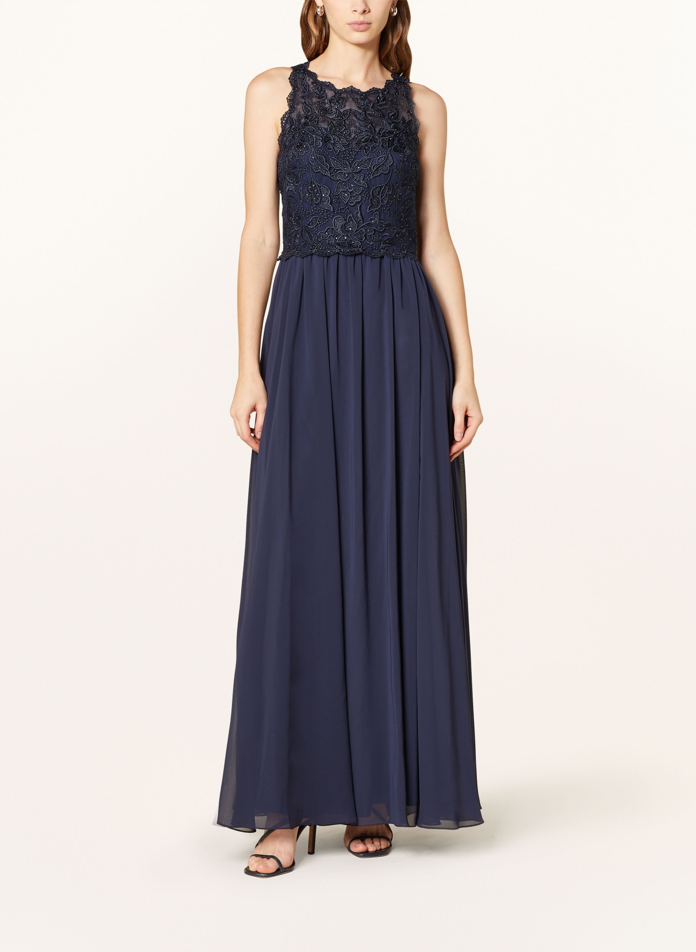 Hey Kyla Evening dress with lace and decorative gems, Color: DARK BLUE (Image 2)
