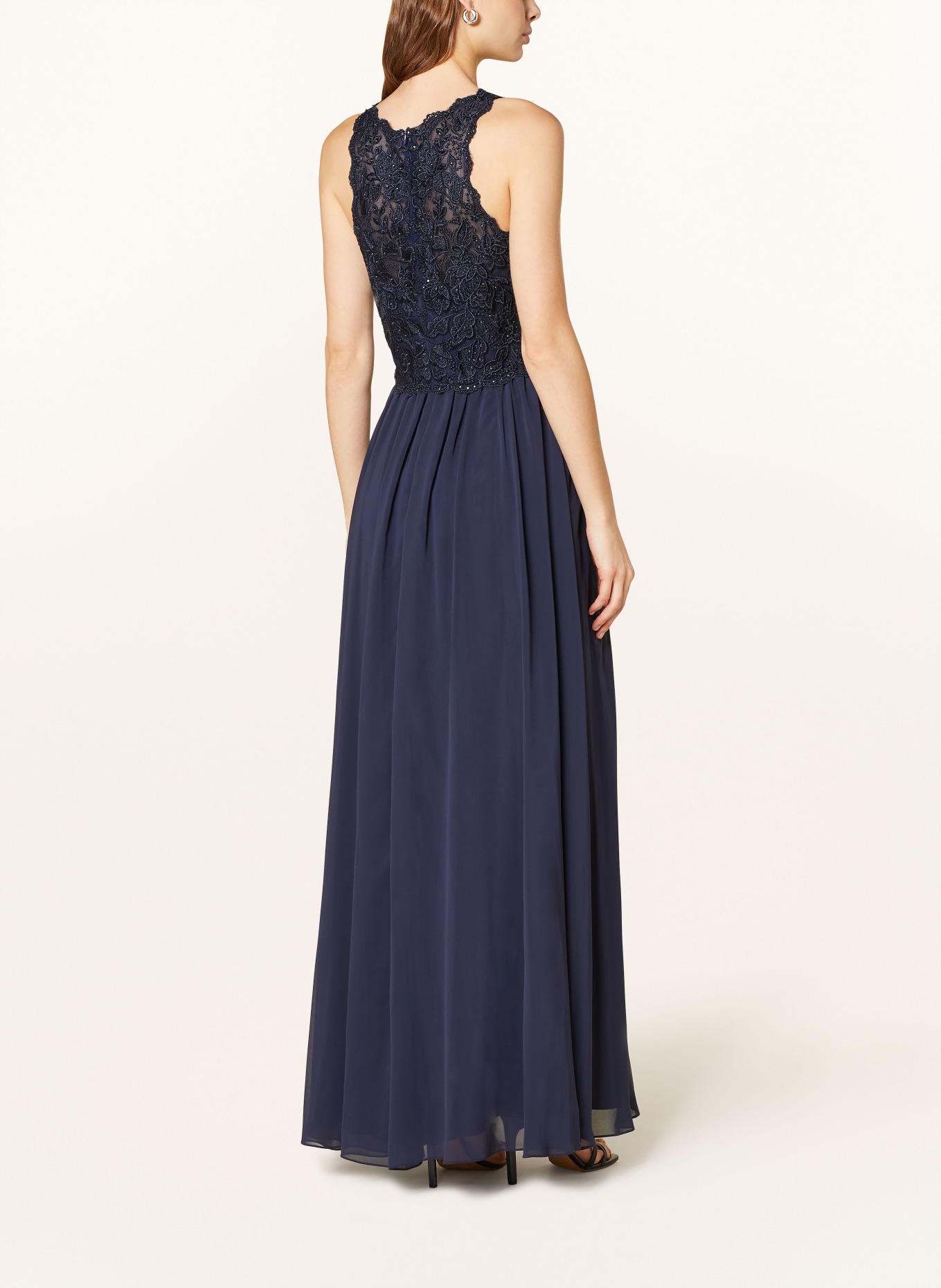 Hey Kyla Evening dress with lace and decorative gems, Color: DARK BLUE (Image 3)