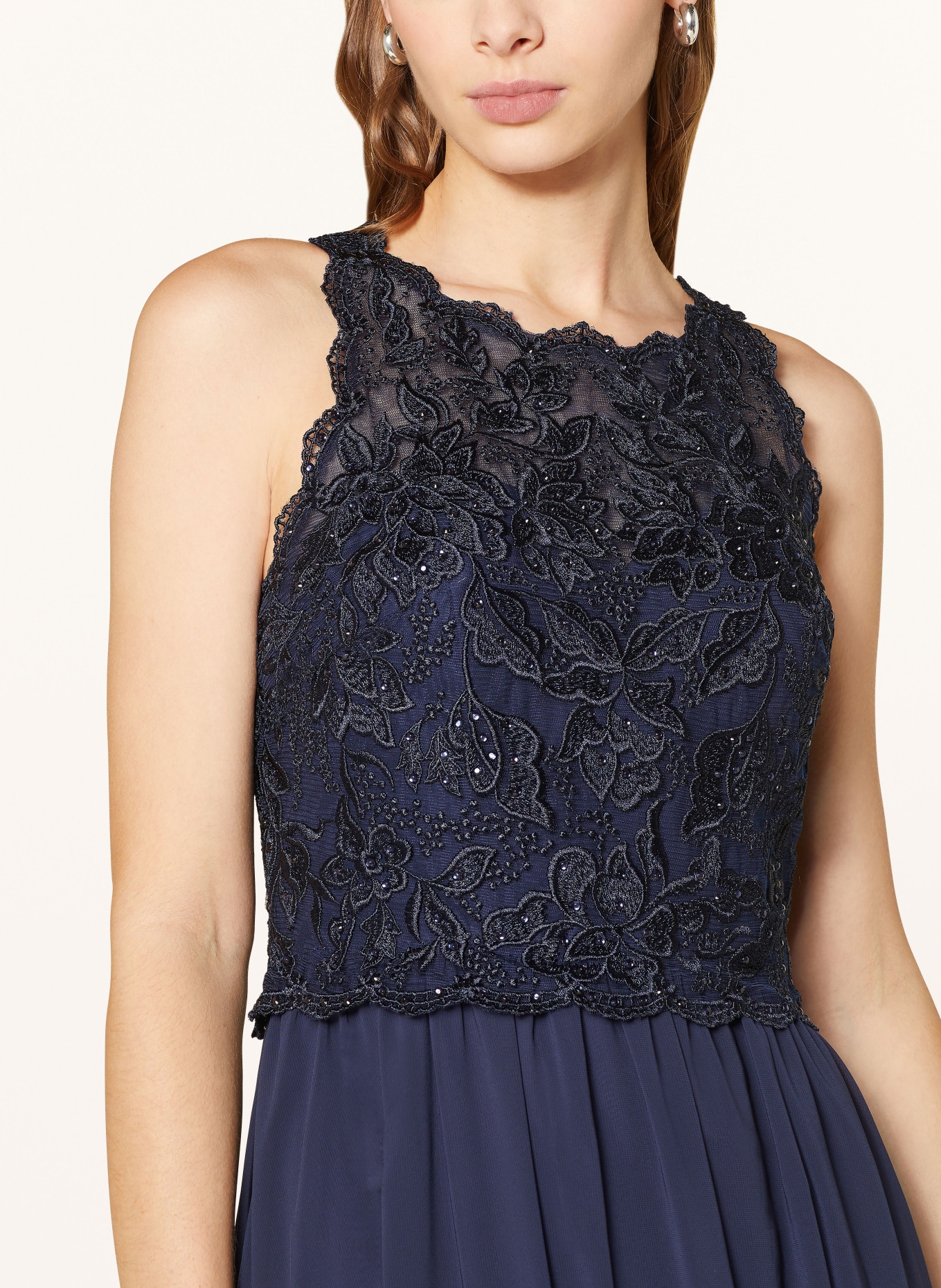 Hey Kyla Evening dress with lace and decorative gems, Color: DARK BLUE (Image 4)