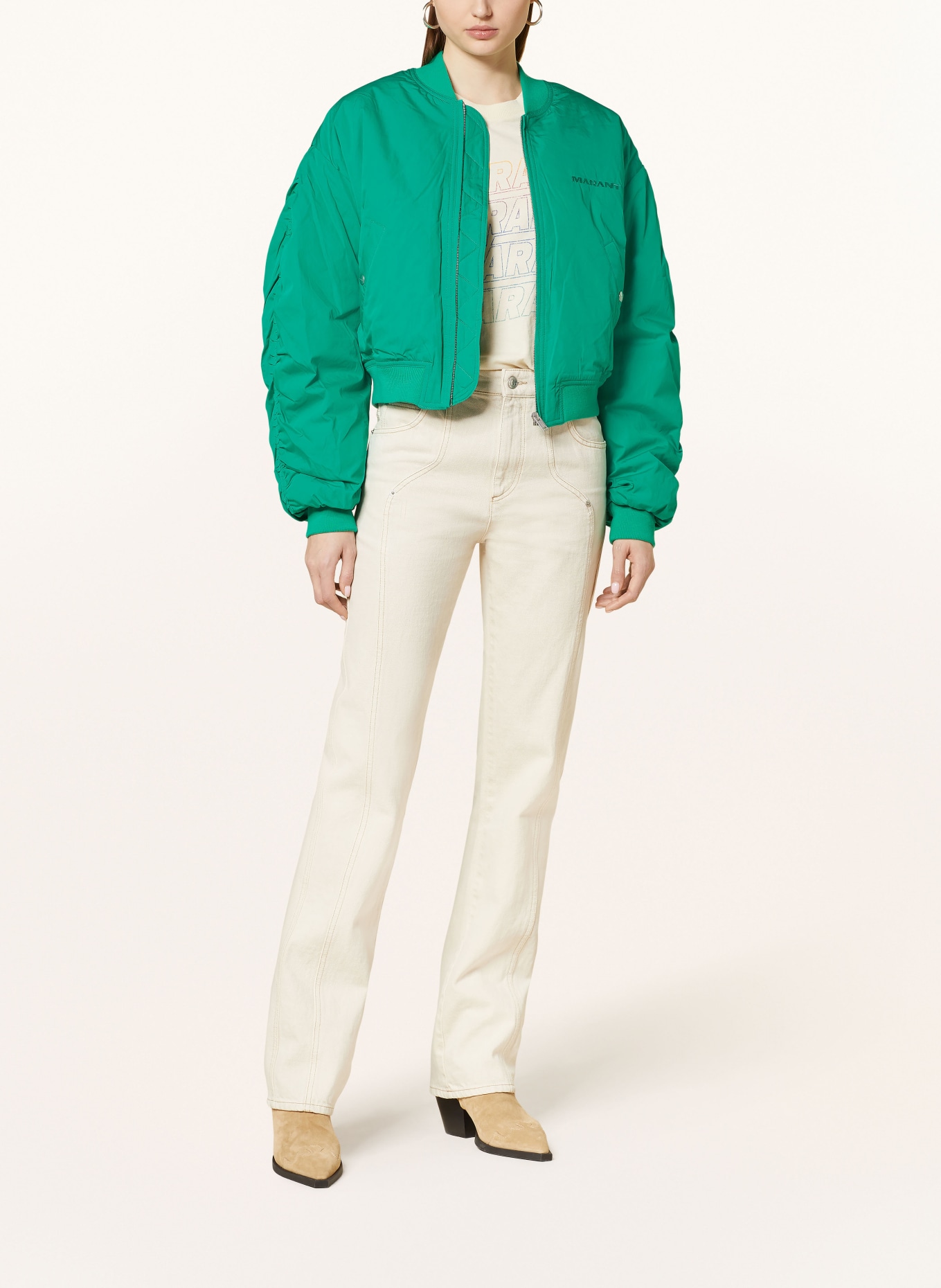 MARANT ÉTOILE Bomber jacket BESSIME-GA, Color: GREEN (Image 2)