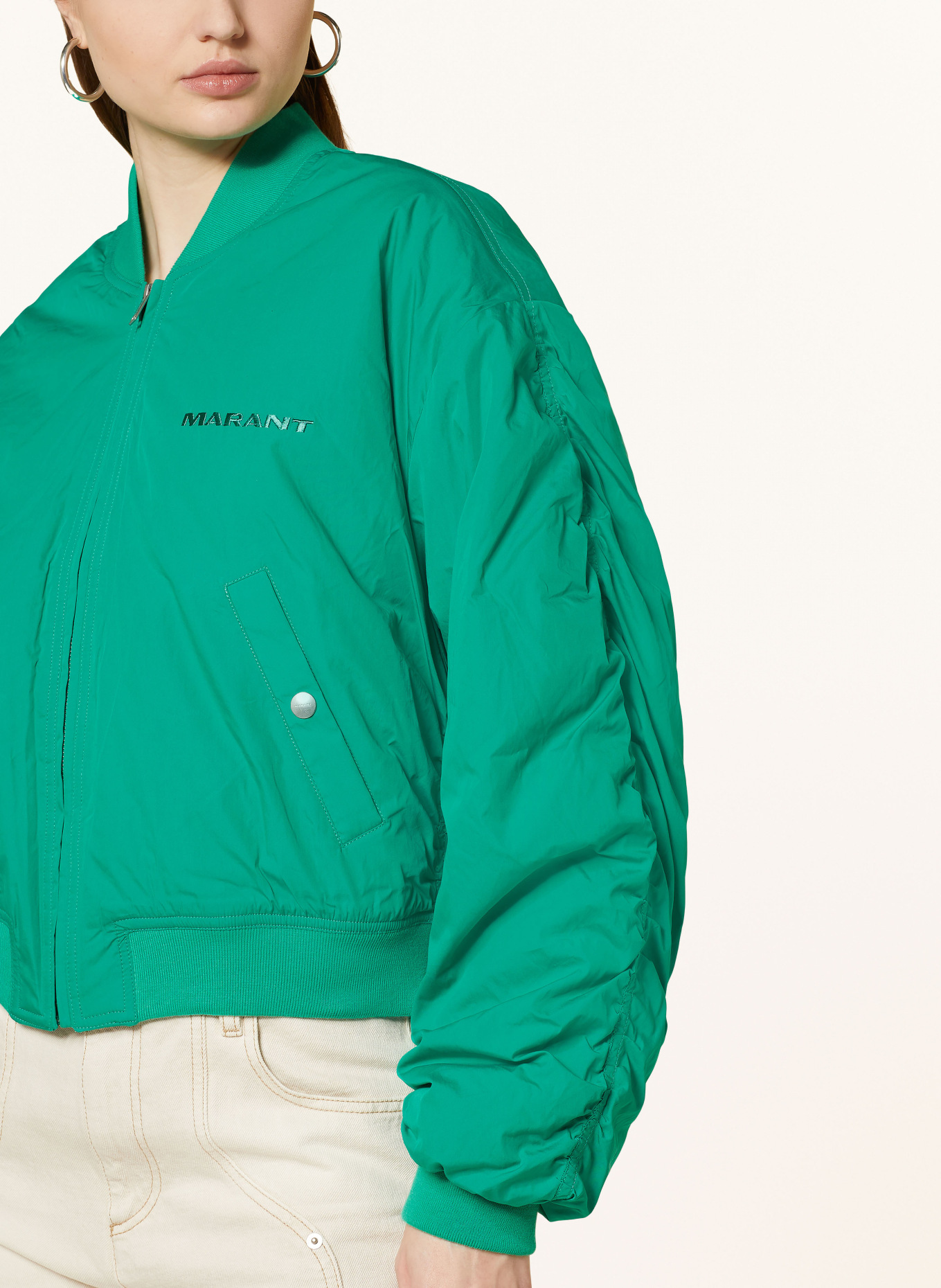 MARANT ÉTOILE Bomber jacket BESSIME-GA, Color: GREEN (Image 4)