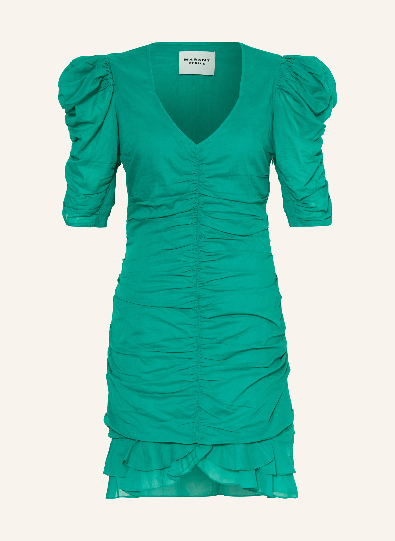 MARANT ÉTOILE Sukienka SIRENY z wolantami, Kolor: ZIELONY (Obrazek 1)