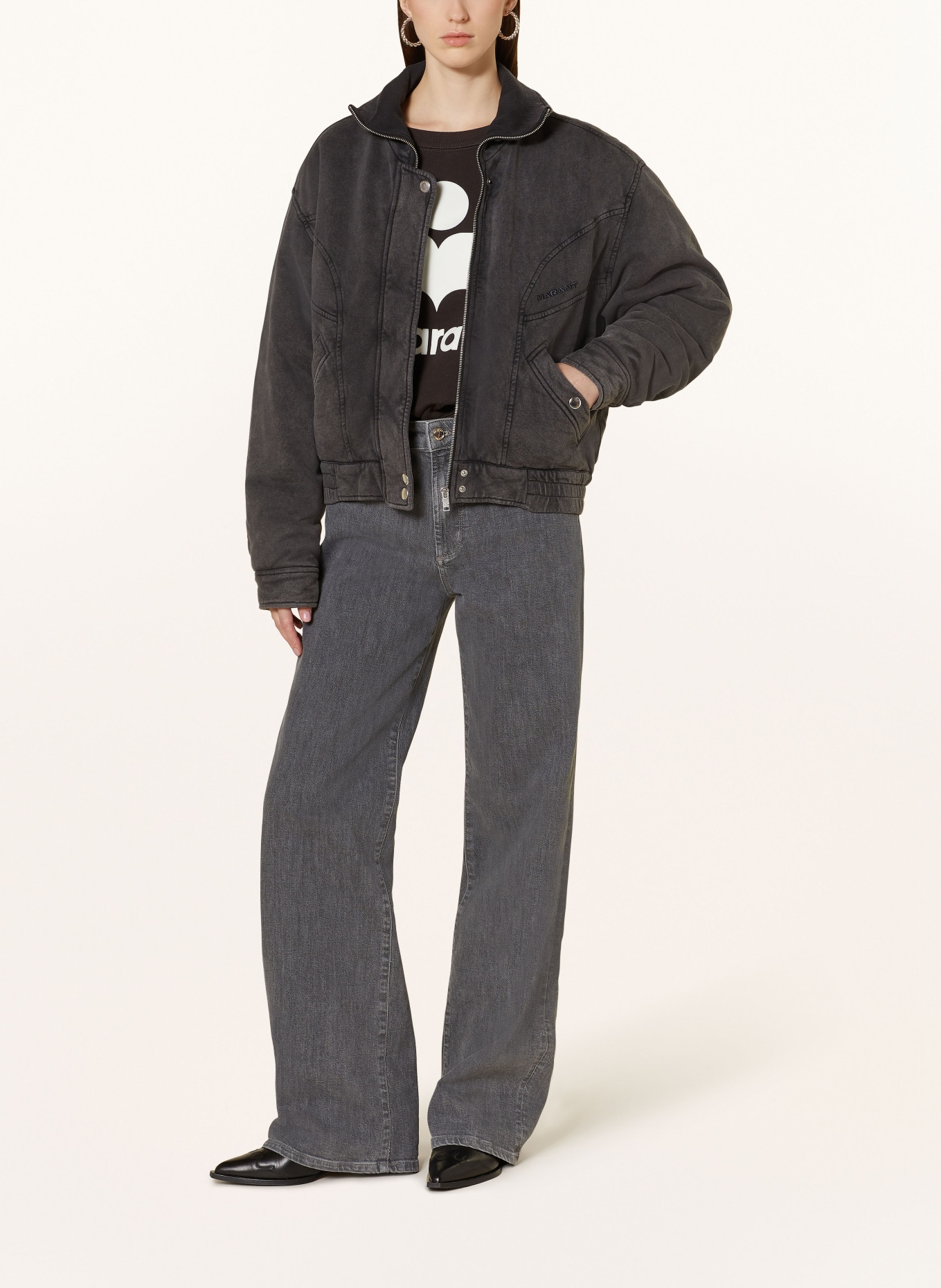 MARANT ÉTOILE Kurtka jeansowa oversize PARVETI, Kolor: CZARNY (Obrazek 2)