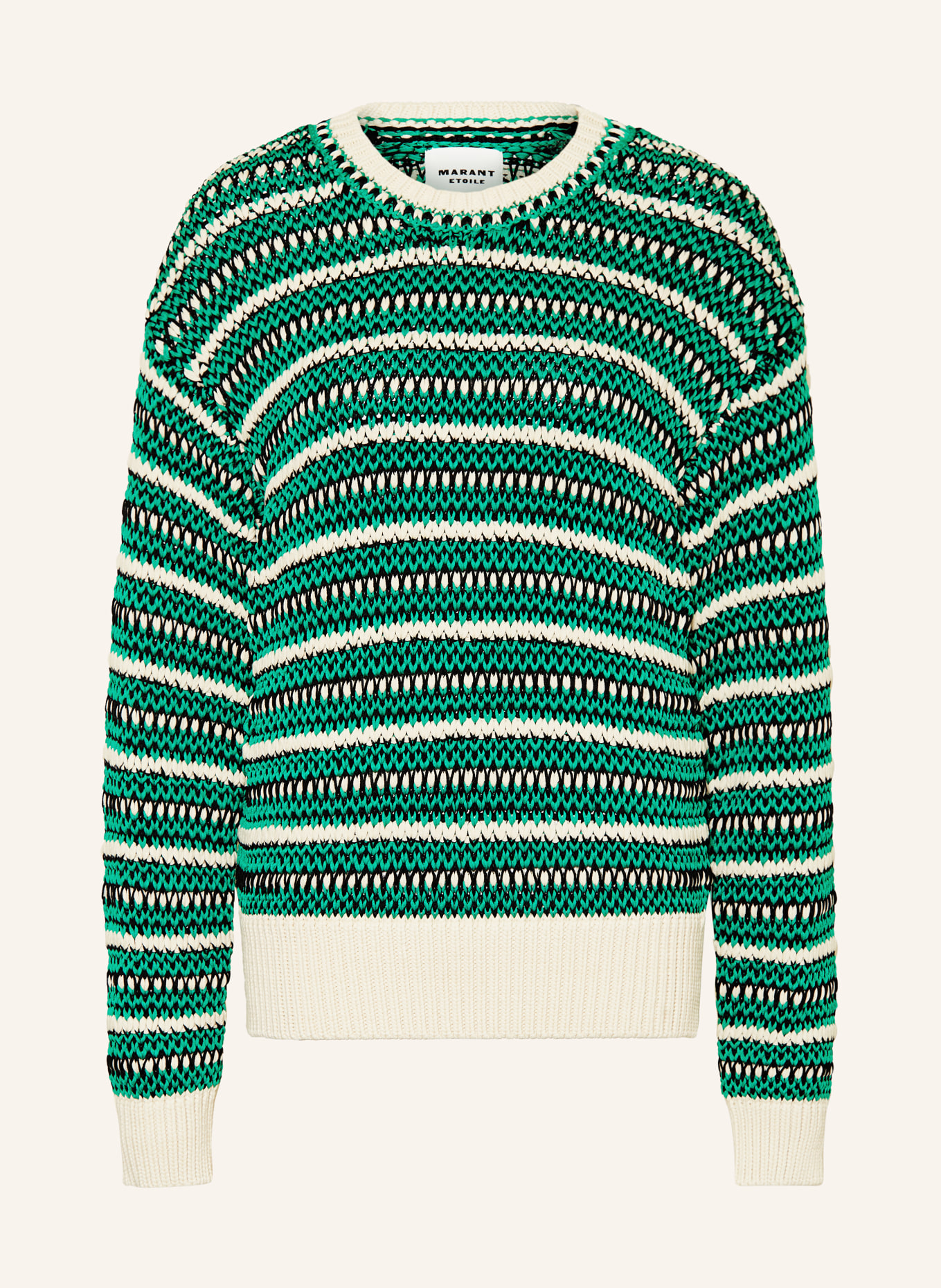MARANT ÉTOILE Sweater HILO, Color: GREEN/ WHITE (Image 1)