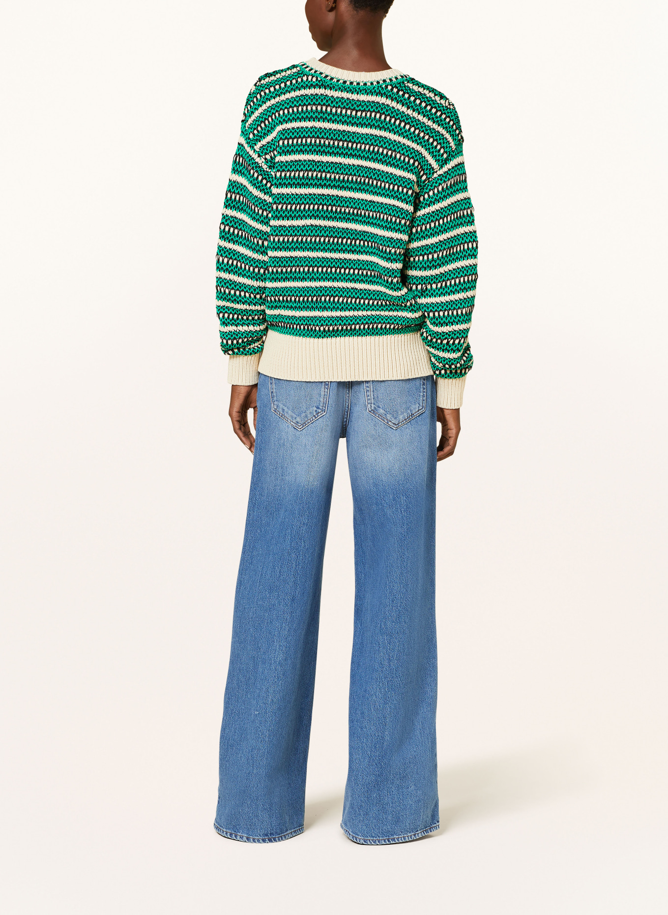 MARANT ÉTOILE Sweater HILO, Color: GREEN/ WHITE (Image 3)