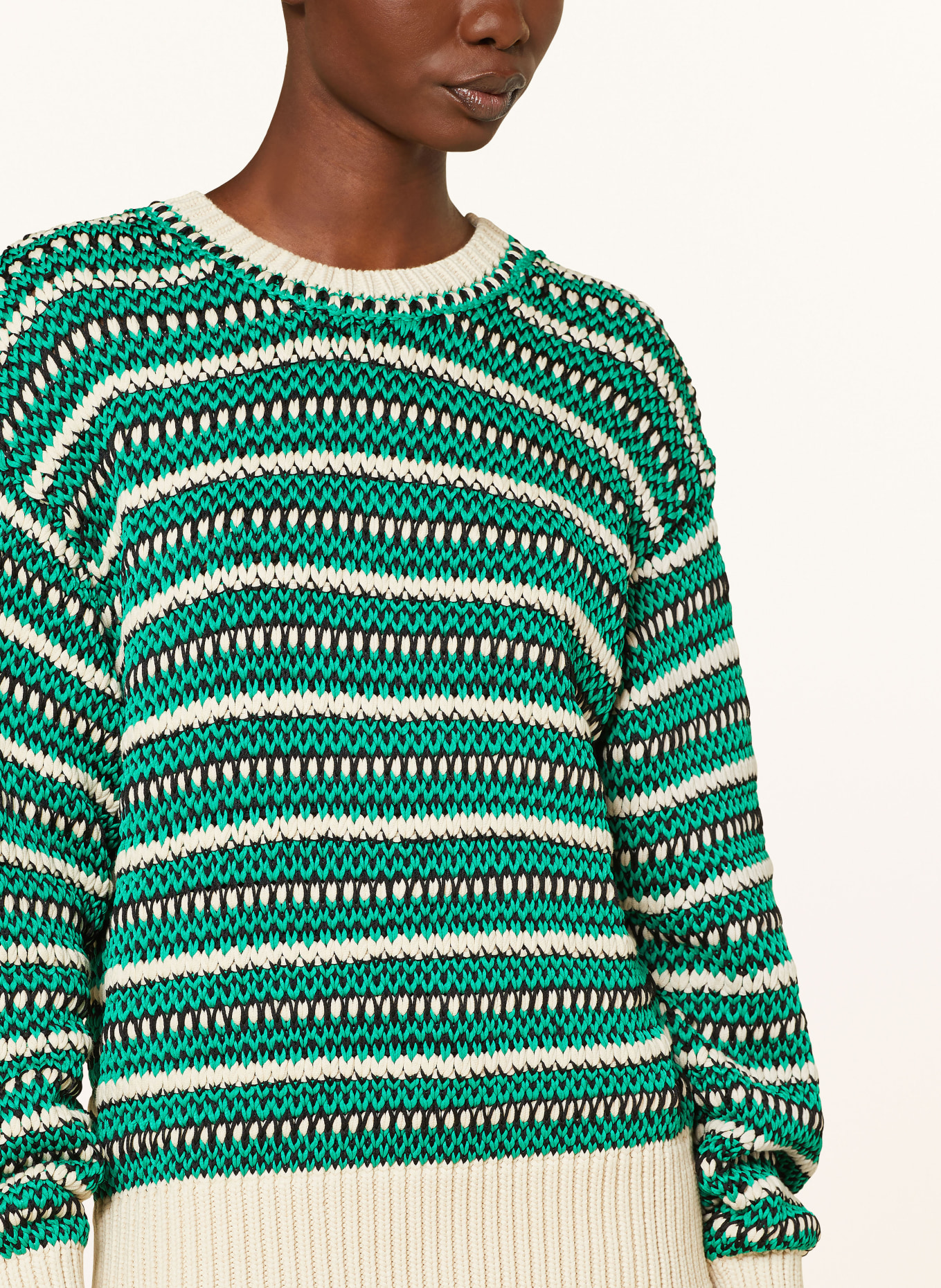 MARANT ÉTOILE Sweater HILO, Color: GREEN/ WHITE (Image 4)