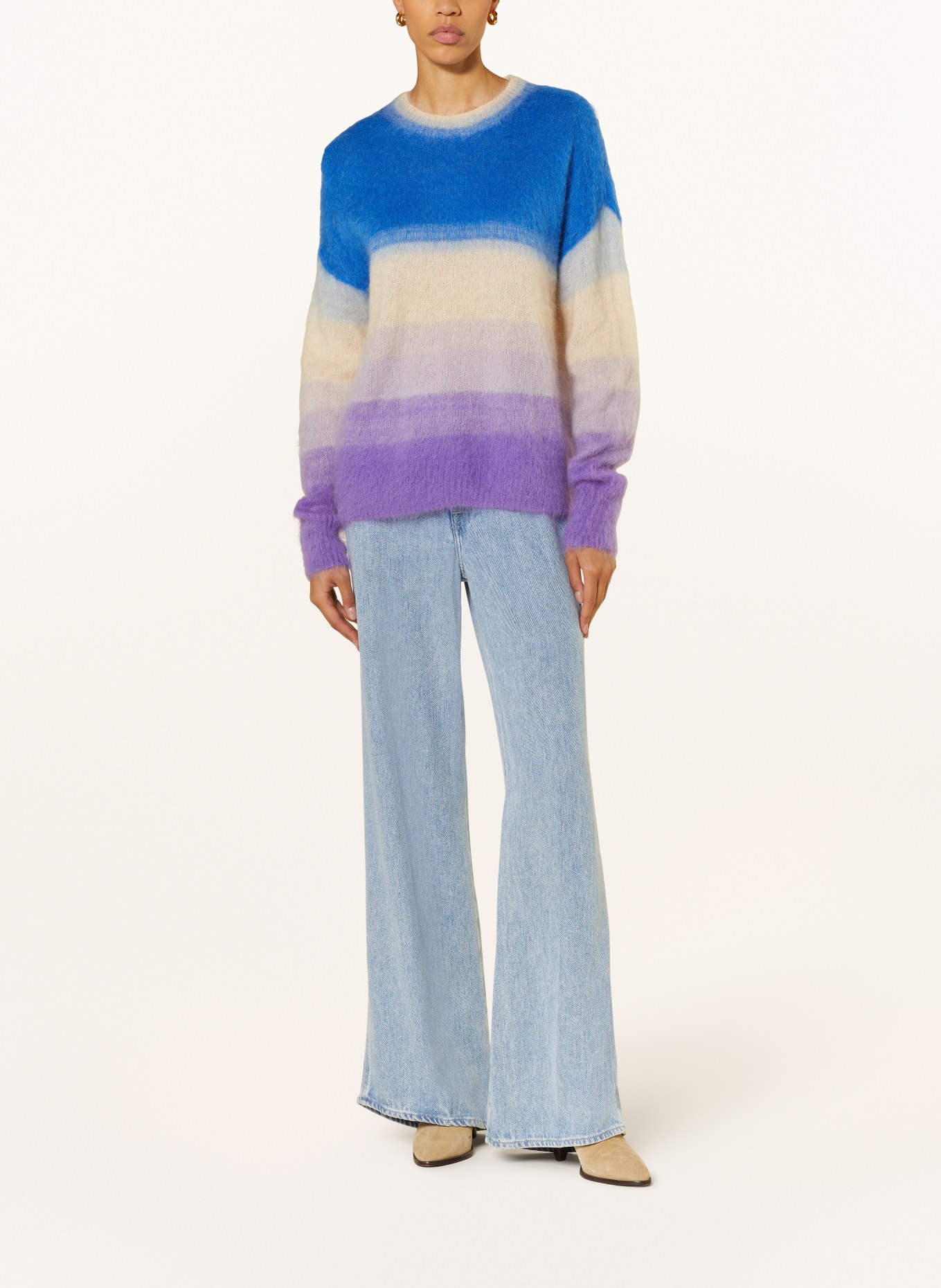 MARANT ÉTOILE Sweater DRUSSELL with mohair, Color: BLUE/ WHITE/ PURPLE (Image 2)
