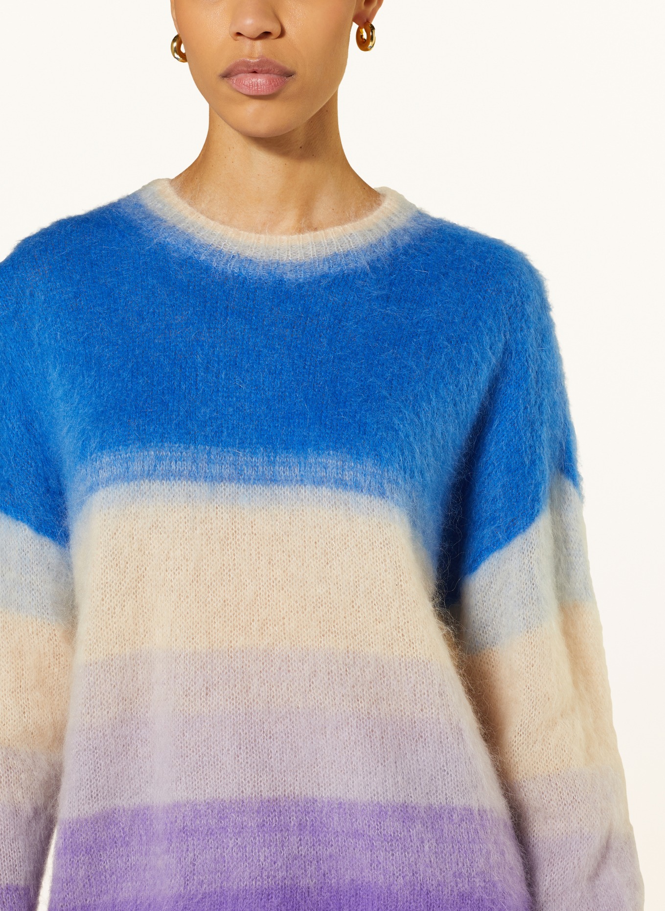 MARANT ÉTOILE Sweater DRUSSELL with mohair, Color: BLUE/ WHITE/ PURPLE (Image 4)