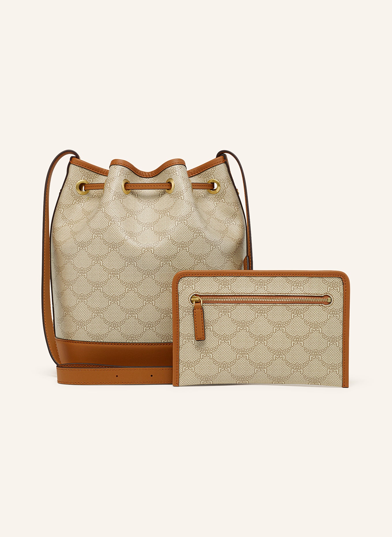 MCM Pouch bag HIMMEL MEDIUM with pouch, Color: CREAM/ BROWN (Image 2)