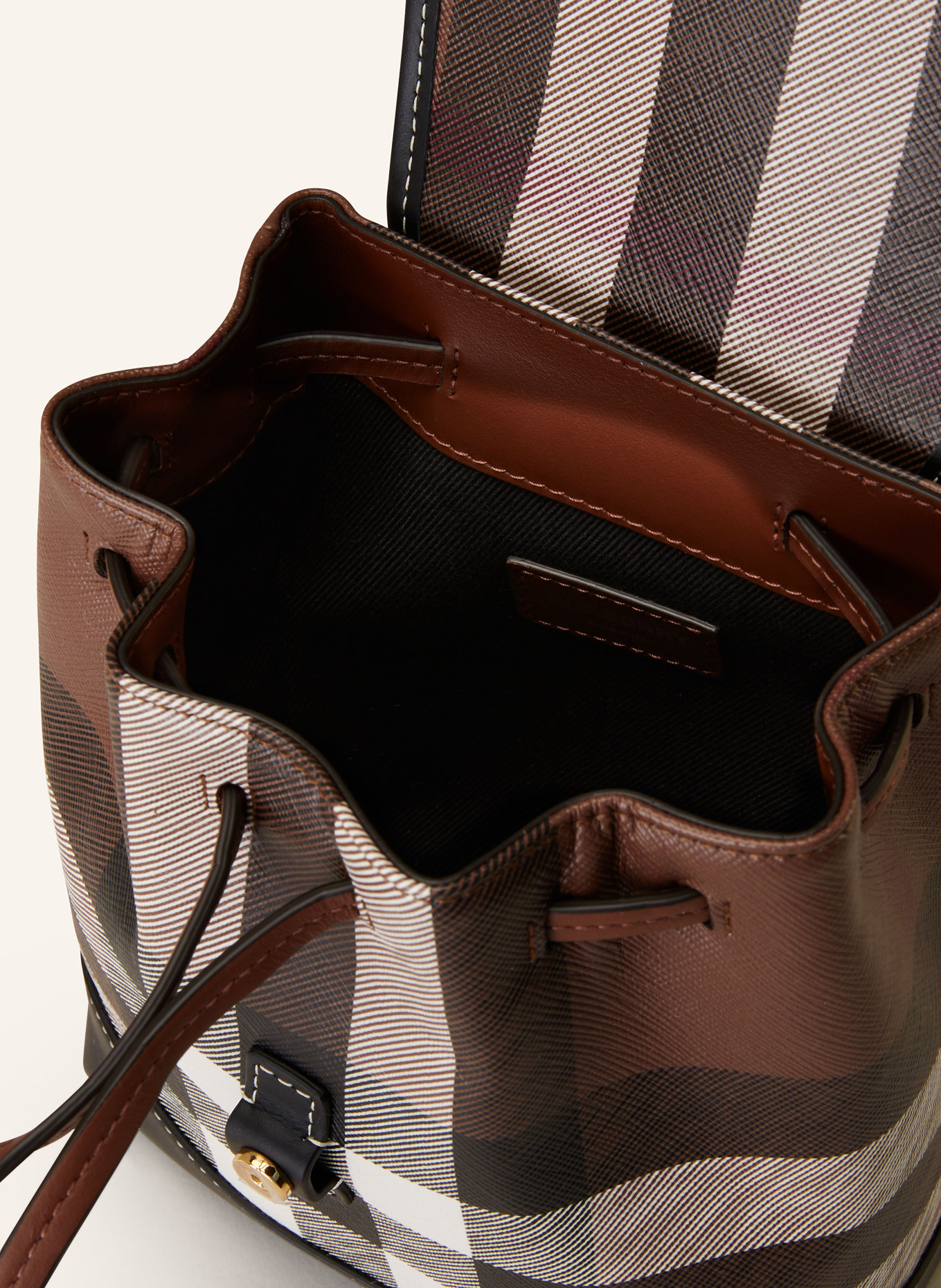 BURBERRY Backpack, Color: DARK BROWN/ BROWN/ BLACK (Image 3)