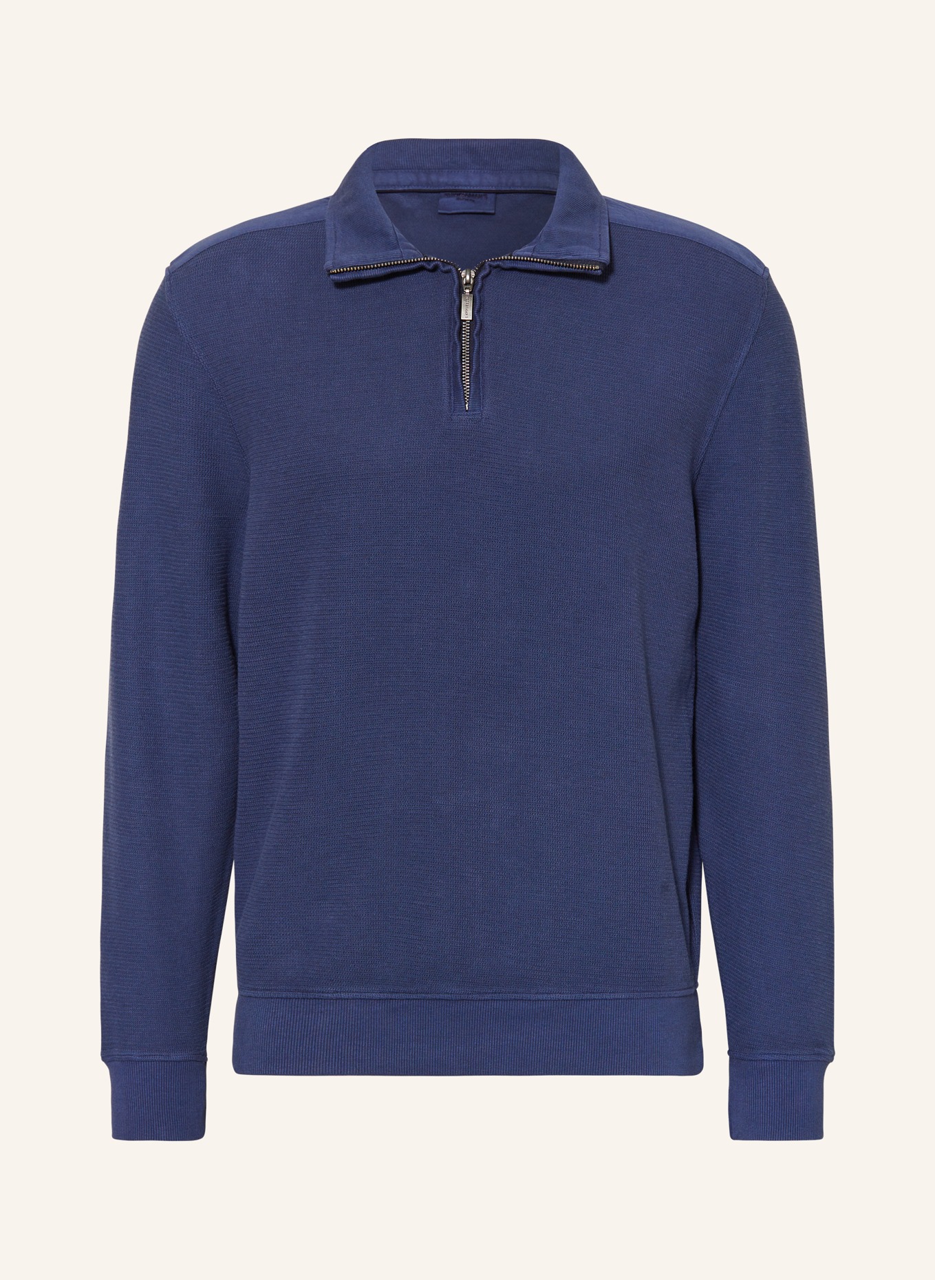 STROKESMAN'S Half-zip sweater in sweatshirt fabric: DARK BLUE