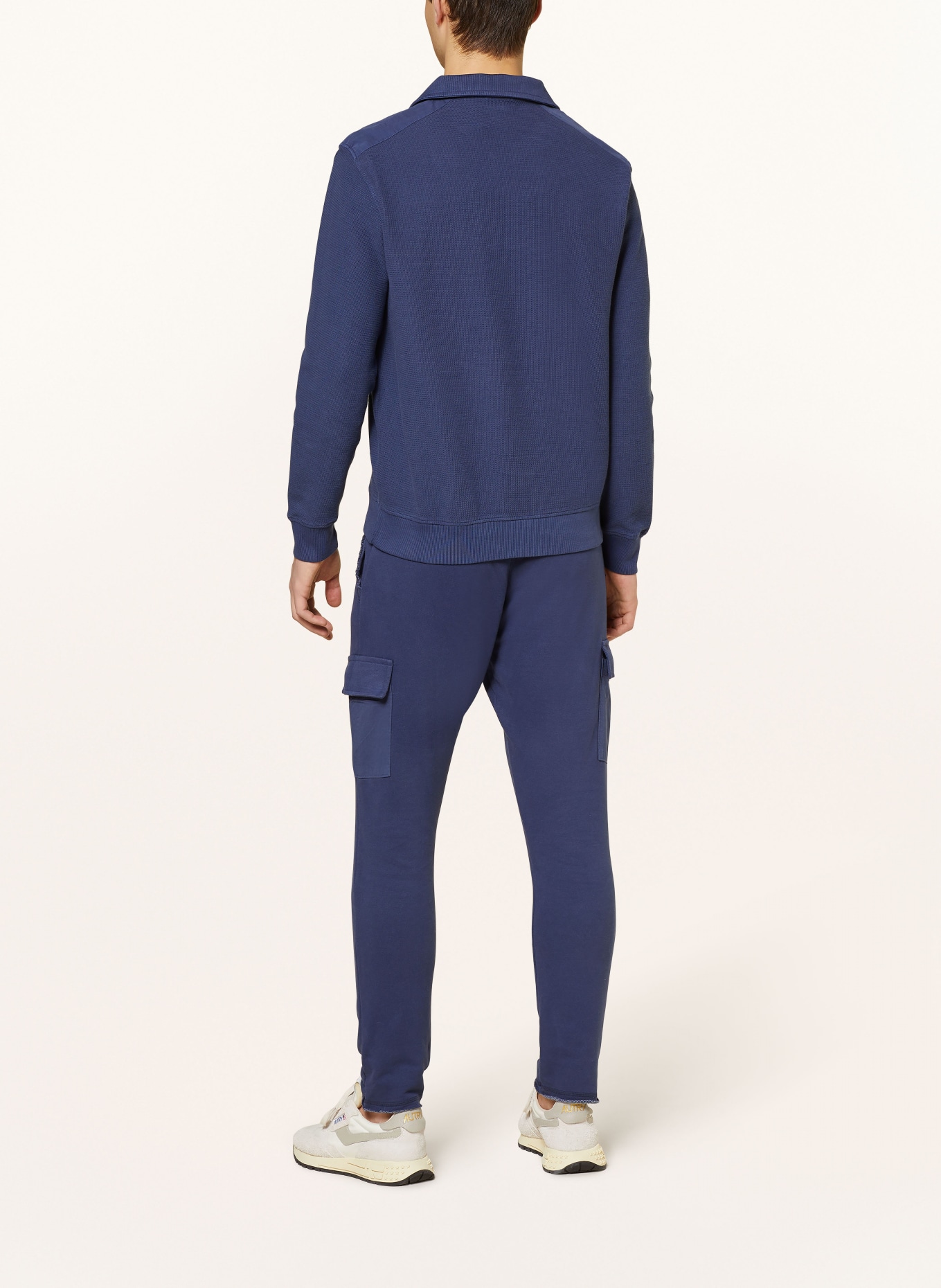 STROKESMAN'S Half-zip sweater in sweatshirt fabric: DARK BLUE