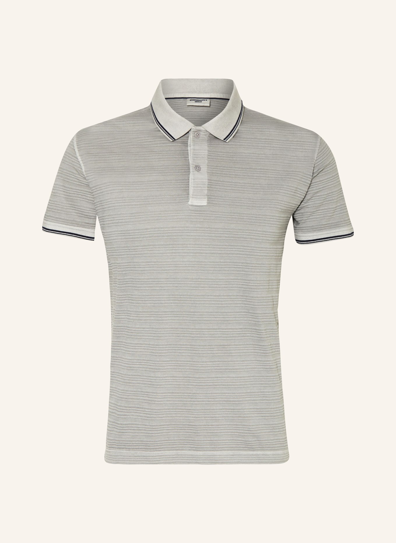 STROKESMAN'S Knitted polo shirt, Color: GRAY (Image 1)