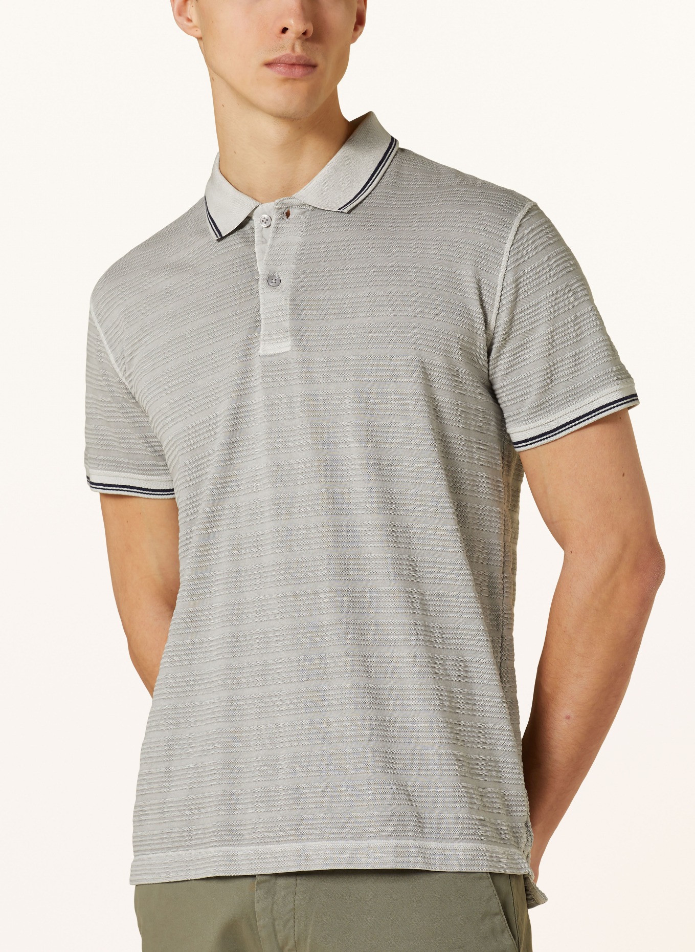 STROKESMAN'S Knitted polo shirt, Color: GRAY (Image 4)