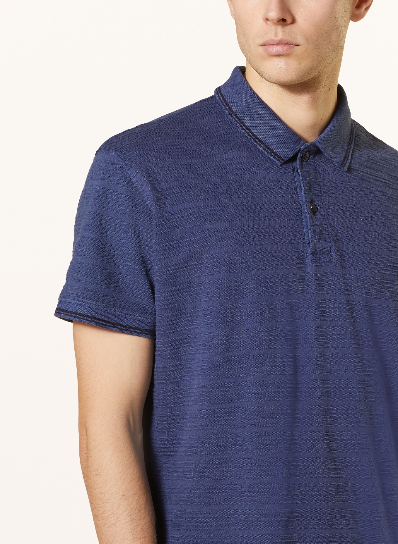 STROKESMAN'S Knitted polo shirt, Color: 01S  Navy (Image 4)