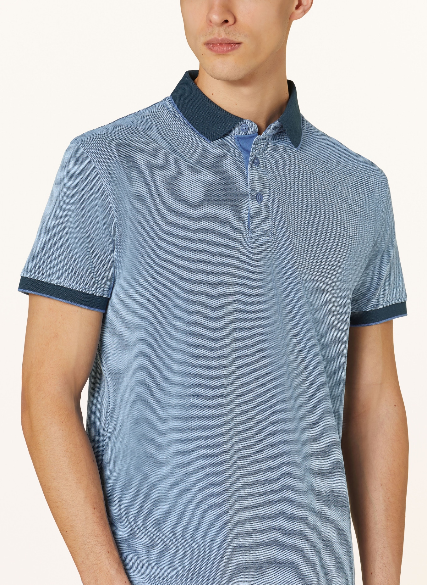 STROKESMAN'S Piqué polo shirt, Color: BLUE (Image 4)