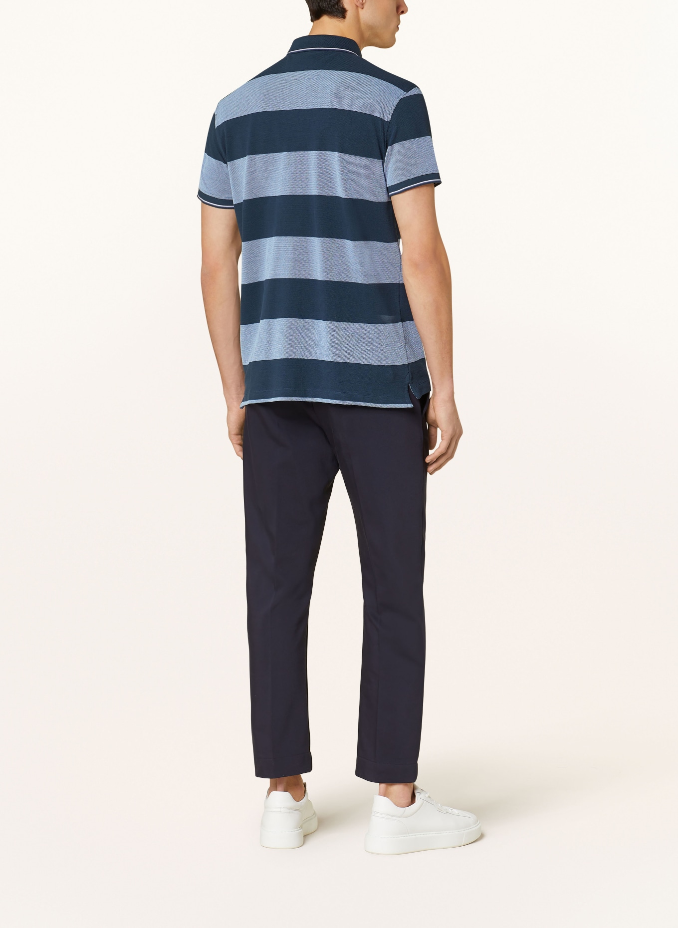 STROKESMAN'S Piqué-Poloshirt: DUNKELBLAU / HELLBLAU