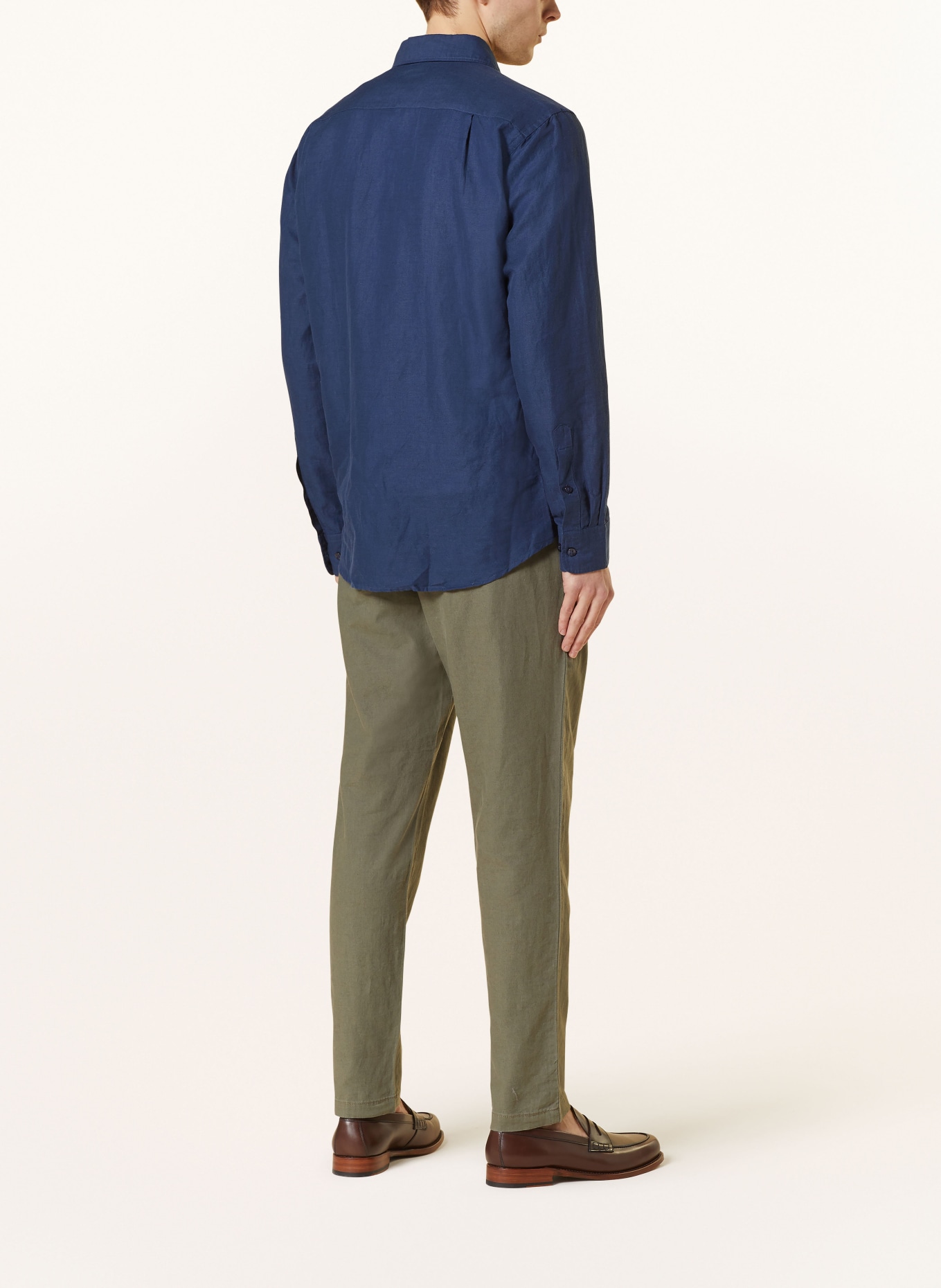 STROKESMAN'S Shirt regular fit with linen, Color: 78717 navy (Image 3)