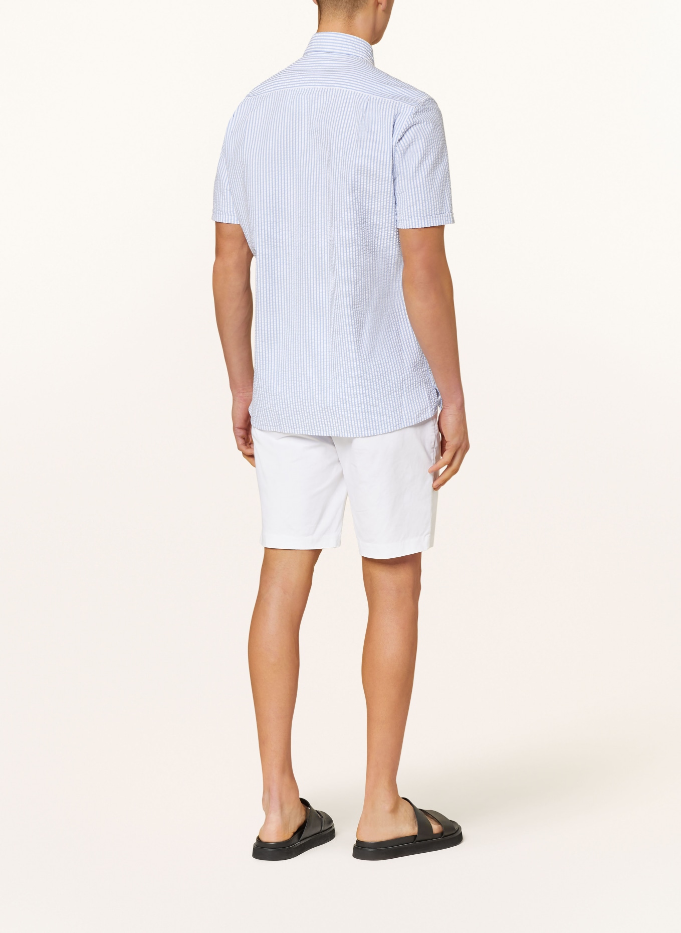 STROKESMAN'S Short sleeve shirt regular fit, Color: WHITE/ LIGHT BLUE (Image 3)