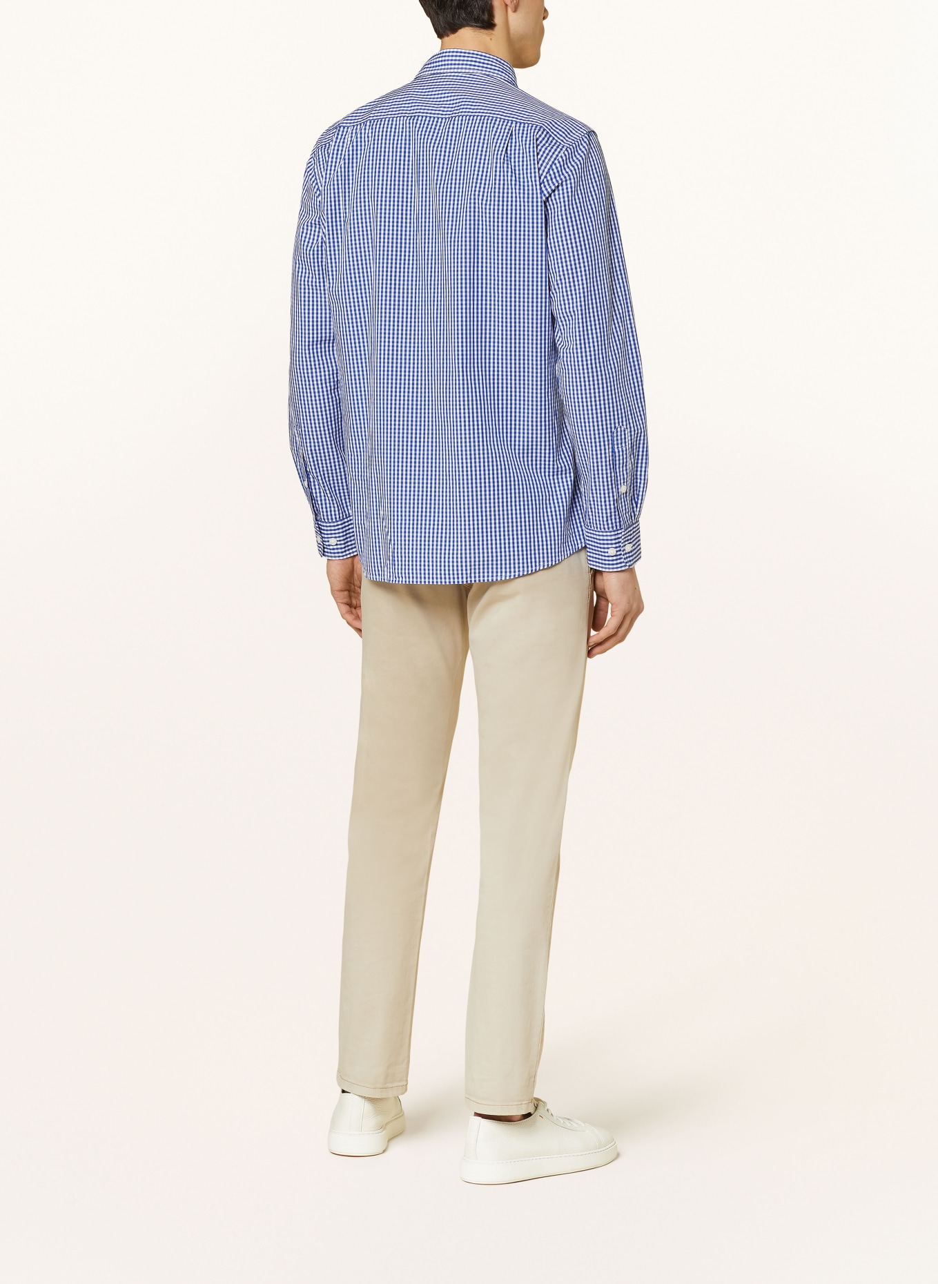 STROKESMAN'S Chemise coupe classique: BLANC / BLEU