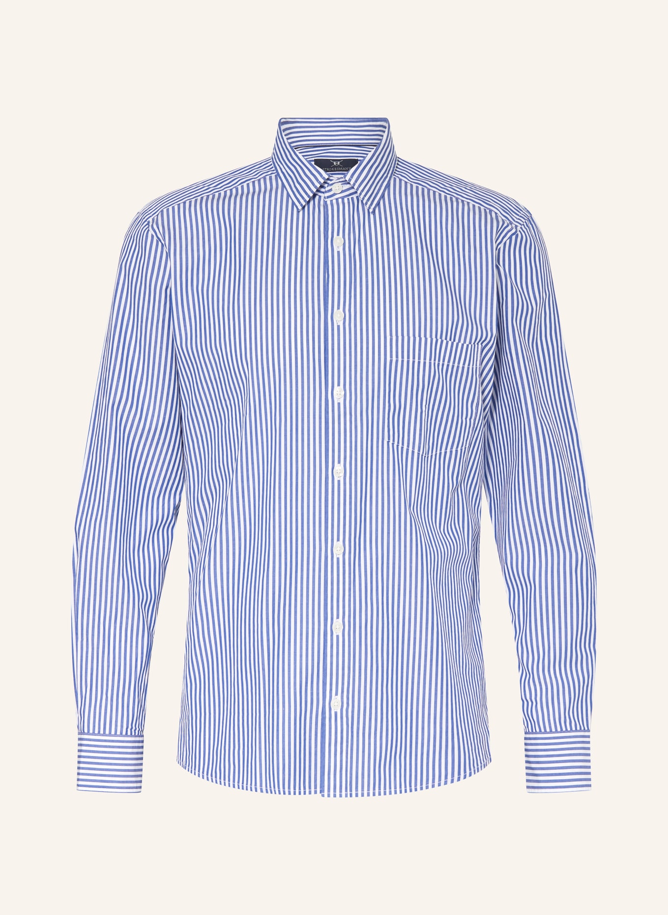 STROKESMAN'S Shirt slim fit, Color: WHITE/ BLUE (Image 1)