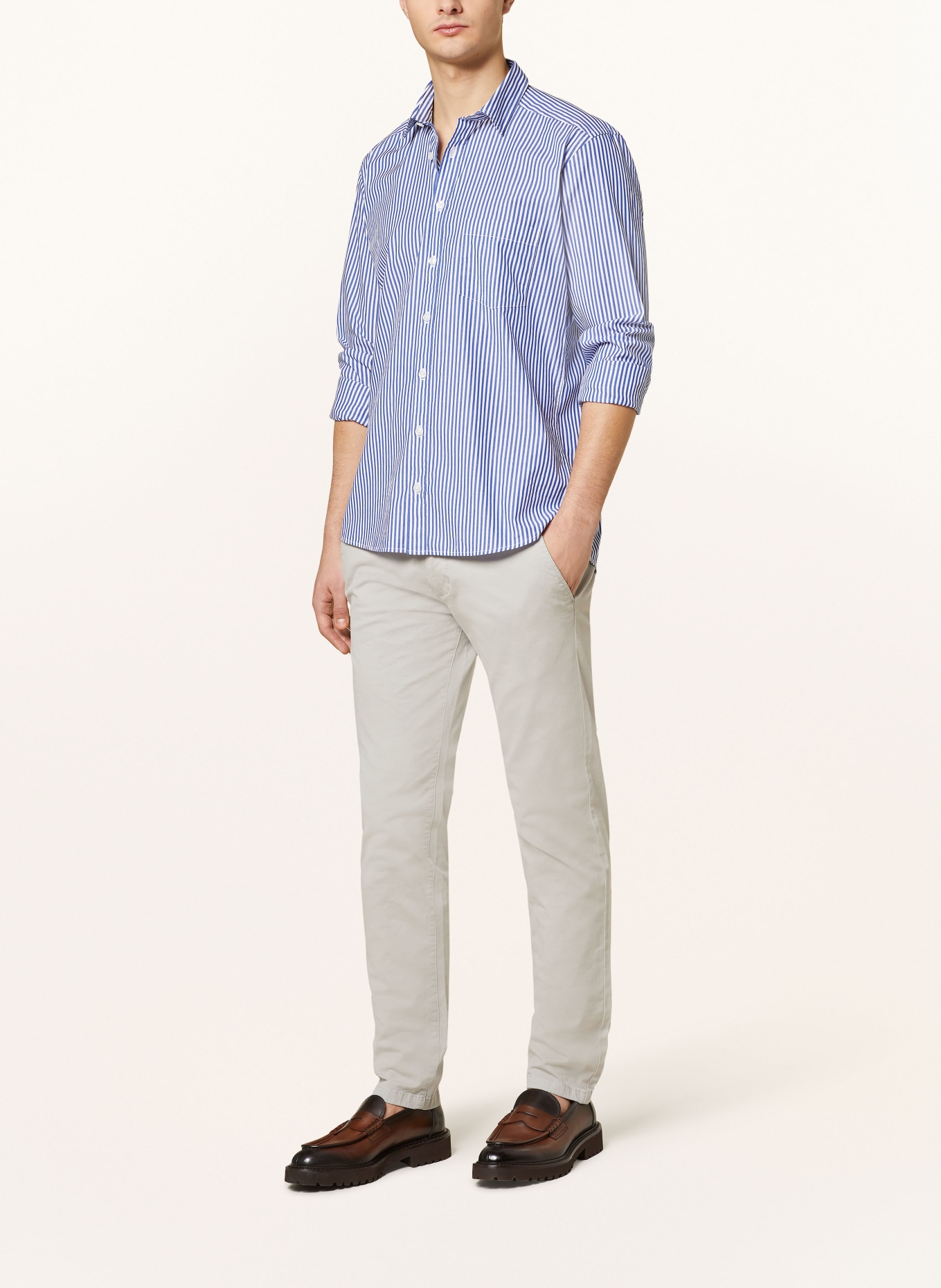 STROKESMAN'S Shirt slim fit, Color: WHITE/ BLUE (Image 2)