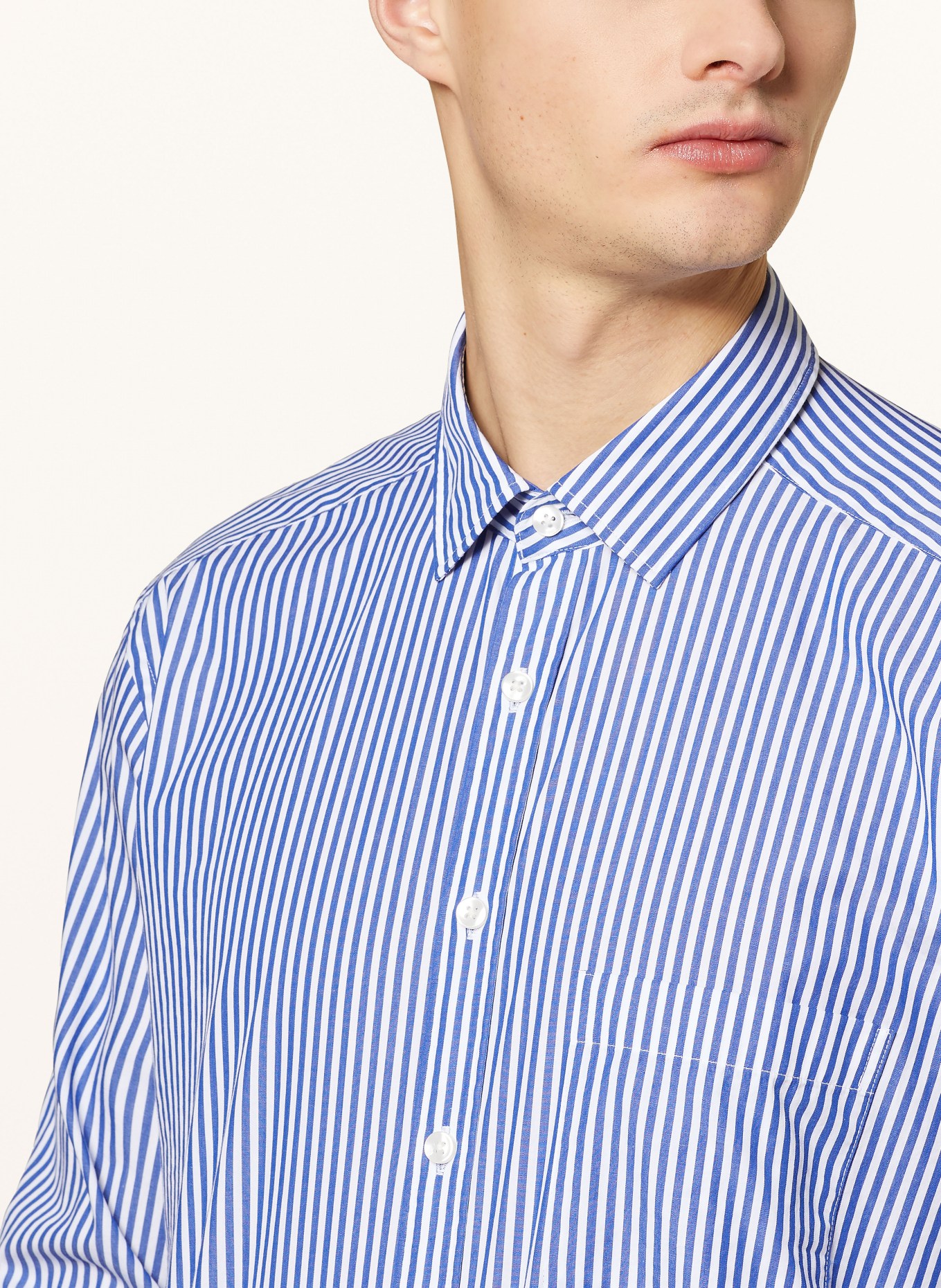STROKESMAN'S Shirt slim fit, Color: WHITE/ BLUE (Image 4)