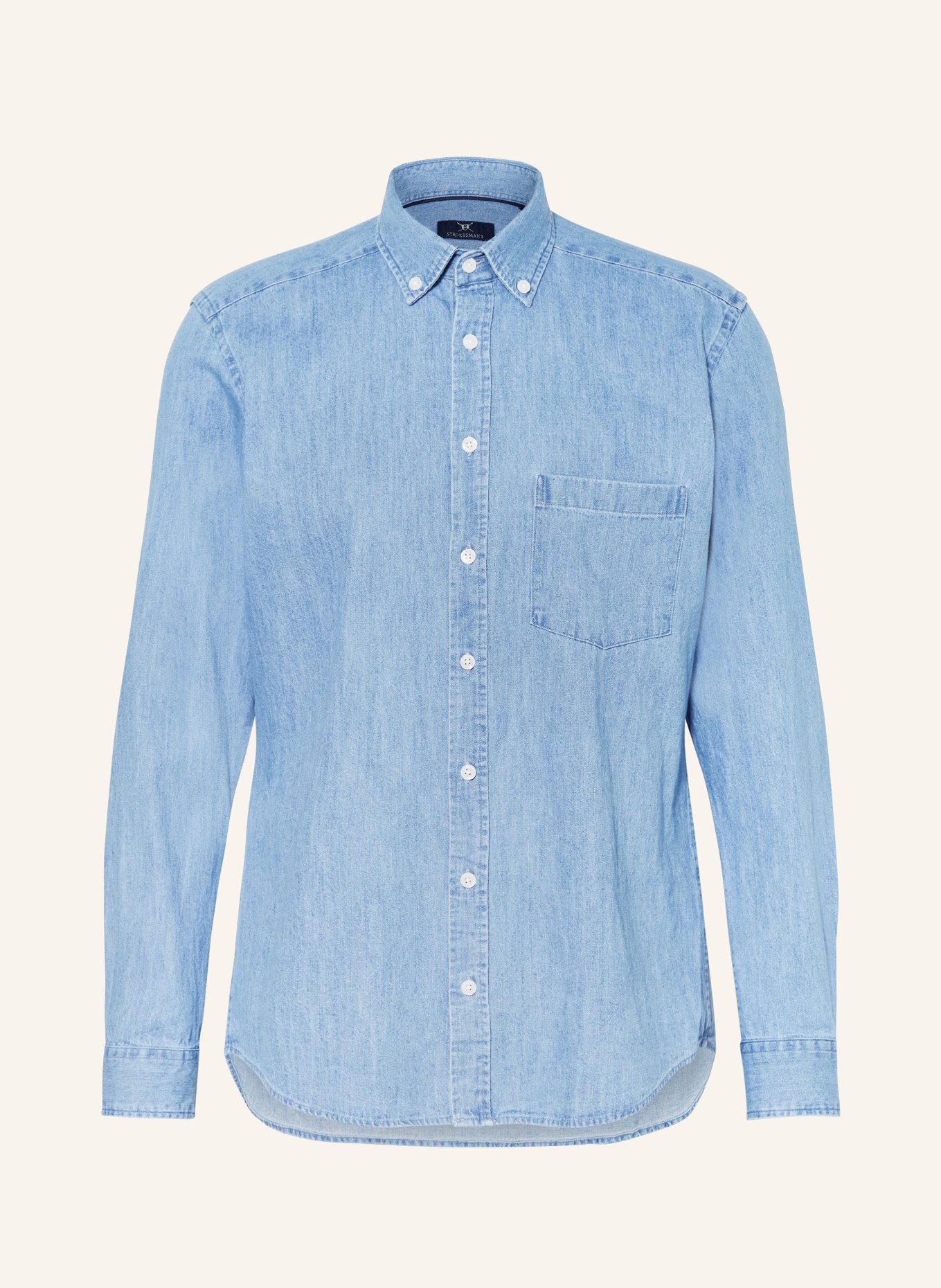 STROKESMAN'S Denim shirt regular fit, Color: BLUE (Image 1)