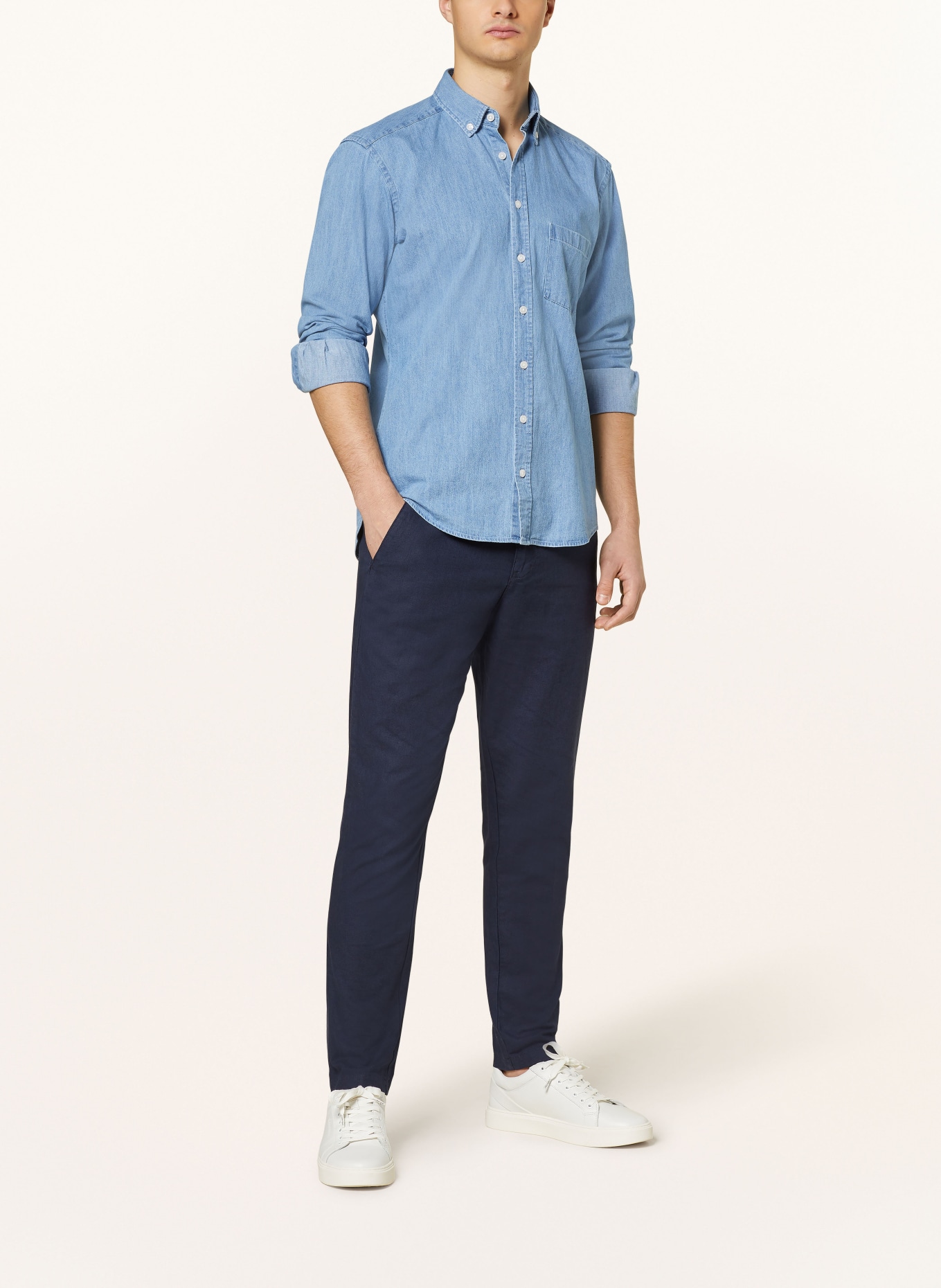 STROKESMAN'S Koszula jeansowa regular fit, Kolor: NIEBIESKI (Obrazek 2)