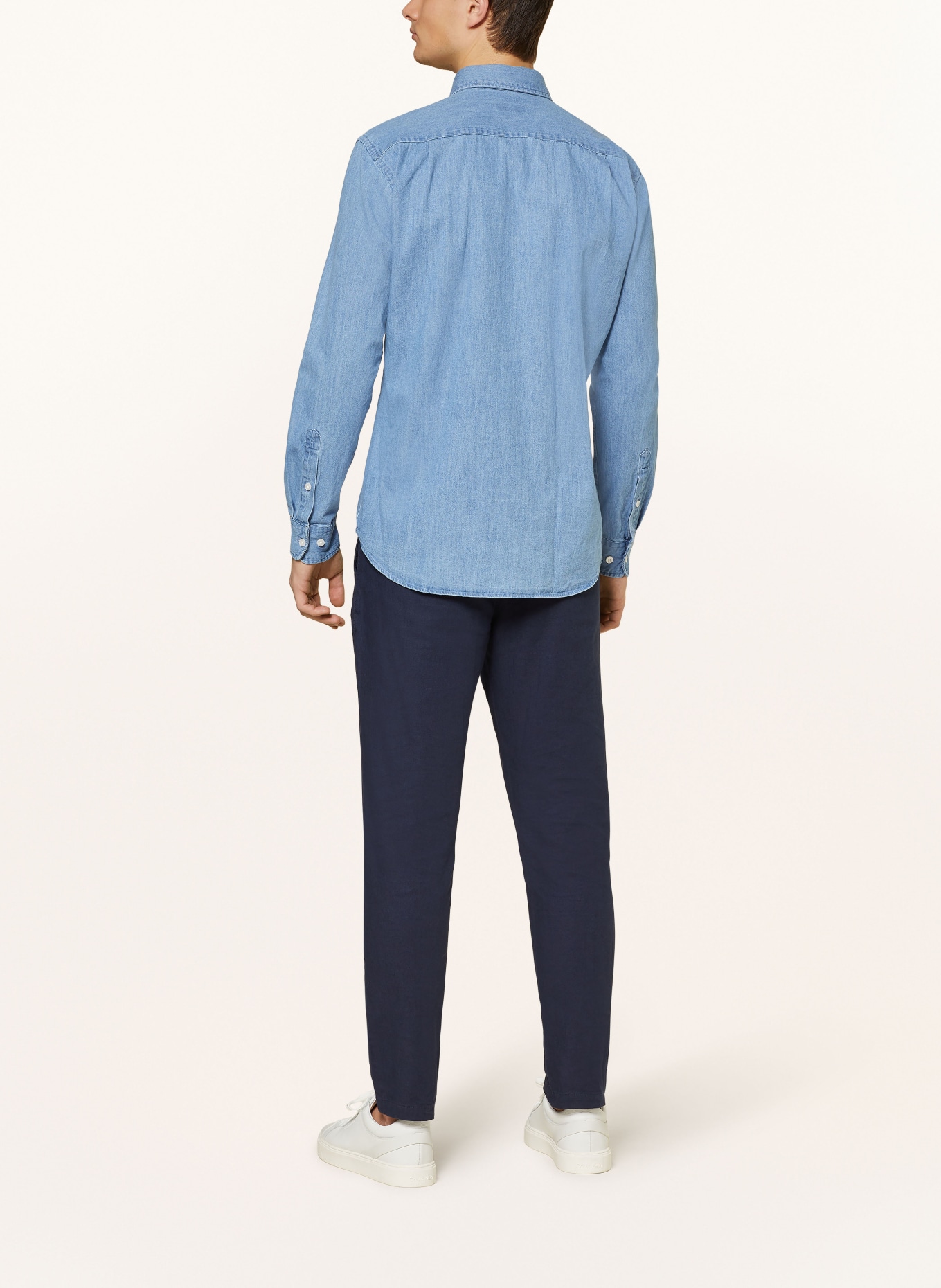 STROKESMAN'S Denim shirt regular fit, Color: BLUE (Image 3)