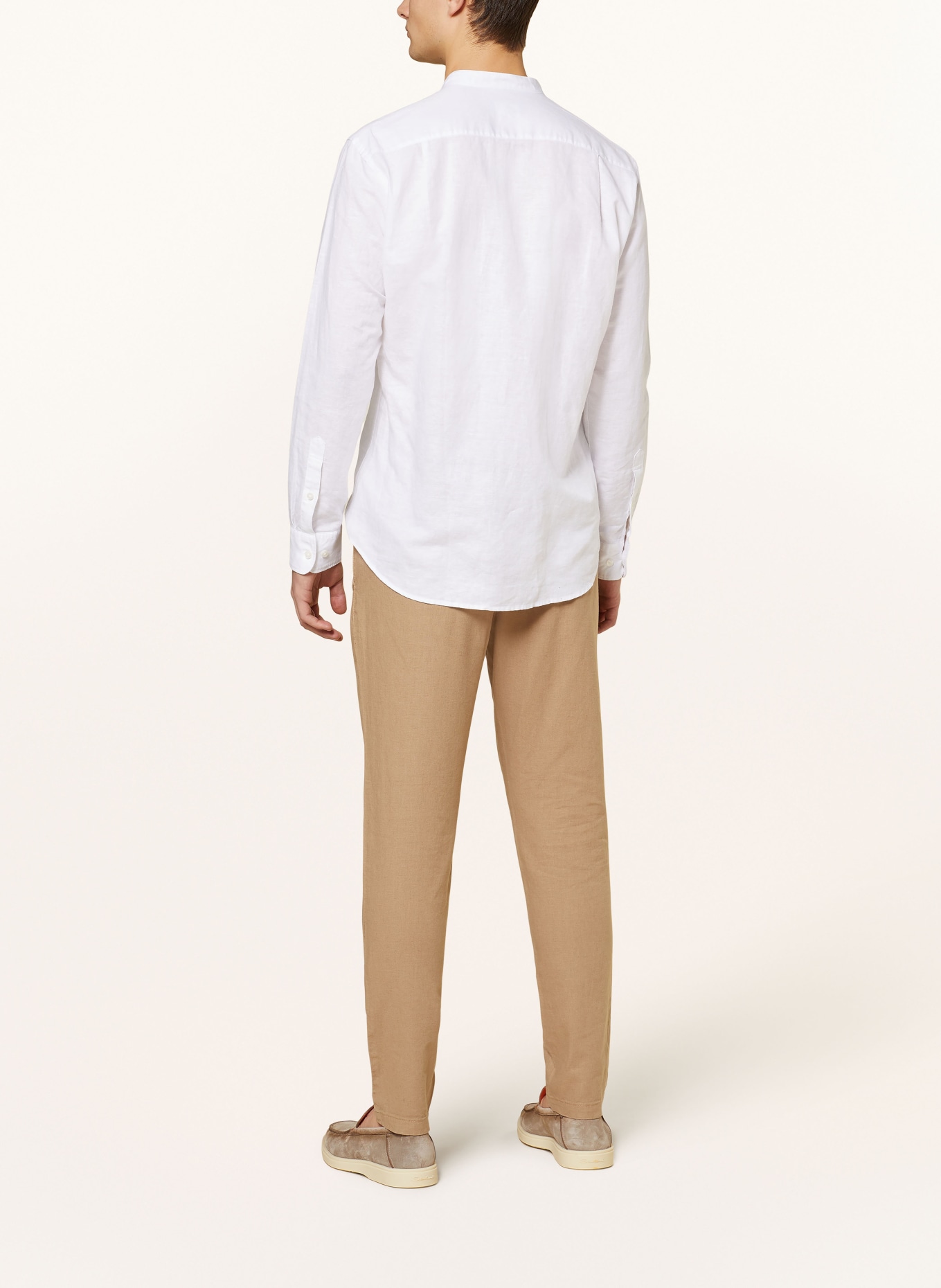 STROKESMAN'S Shirt regular fit with linen, Color: WHITE (Image 3)