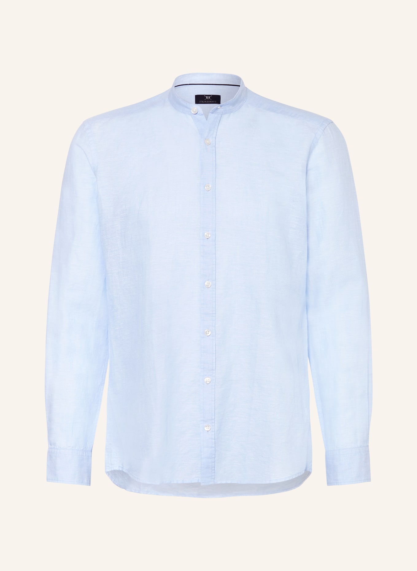 STROKESMAN'S Shirt regular fit with linen, Color: BLUE (Image 1)