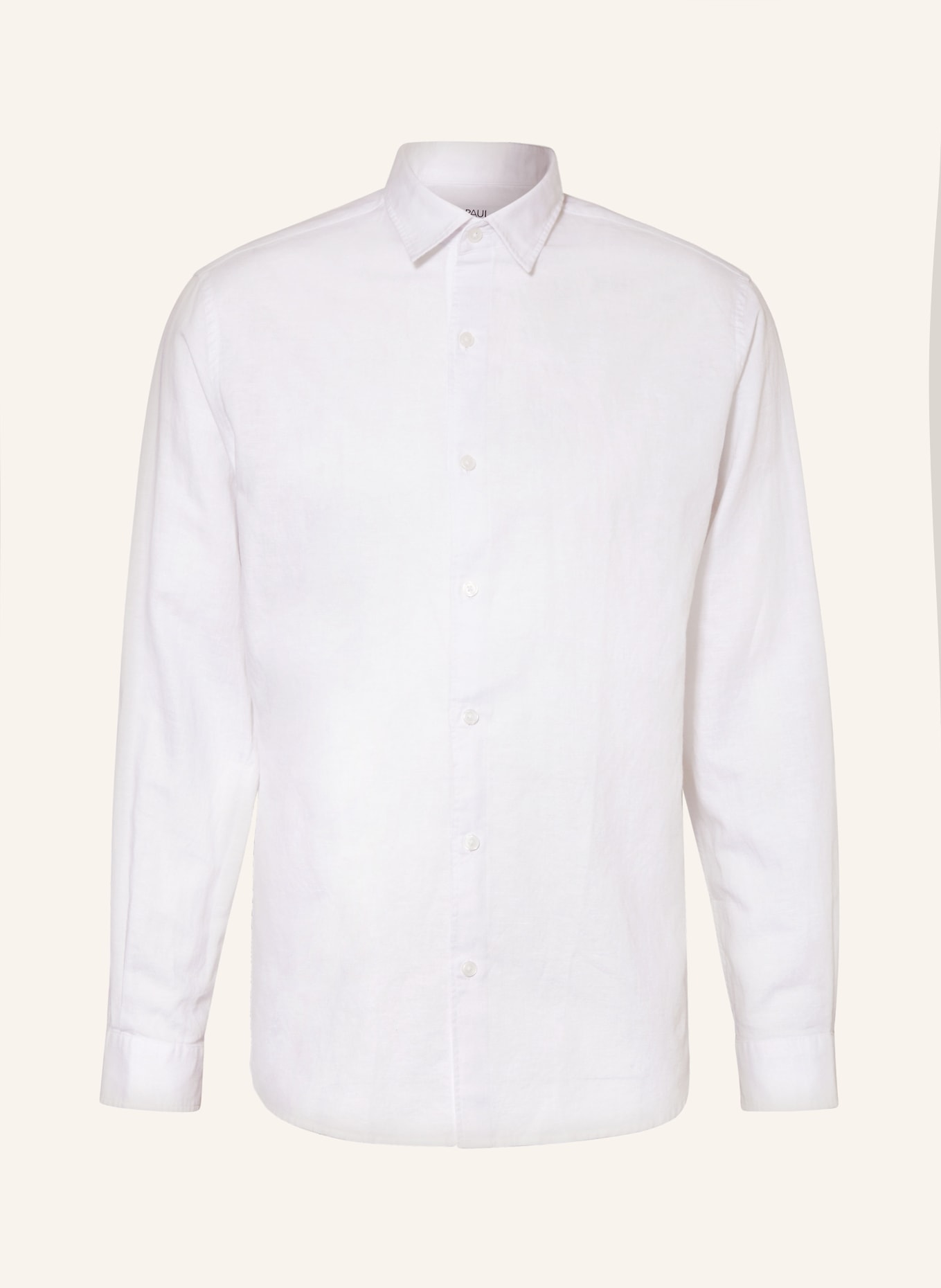 PAUL Shirt slim fit with linen, Color: WHITE (Image 1)