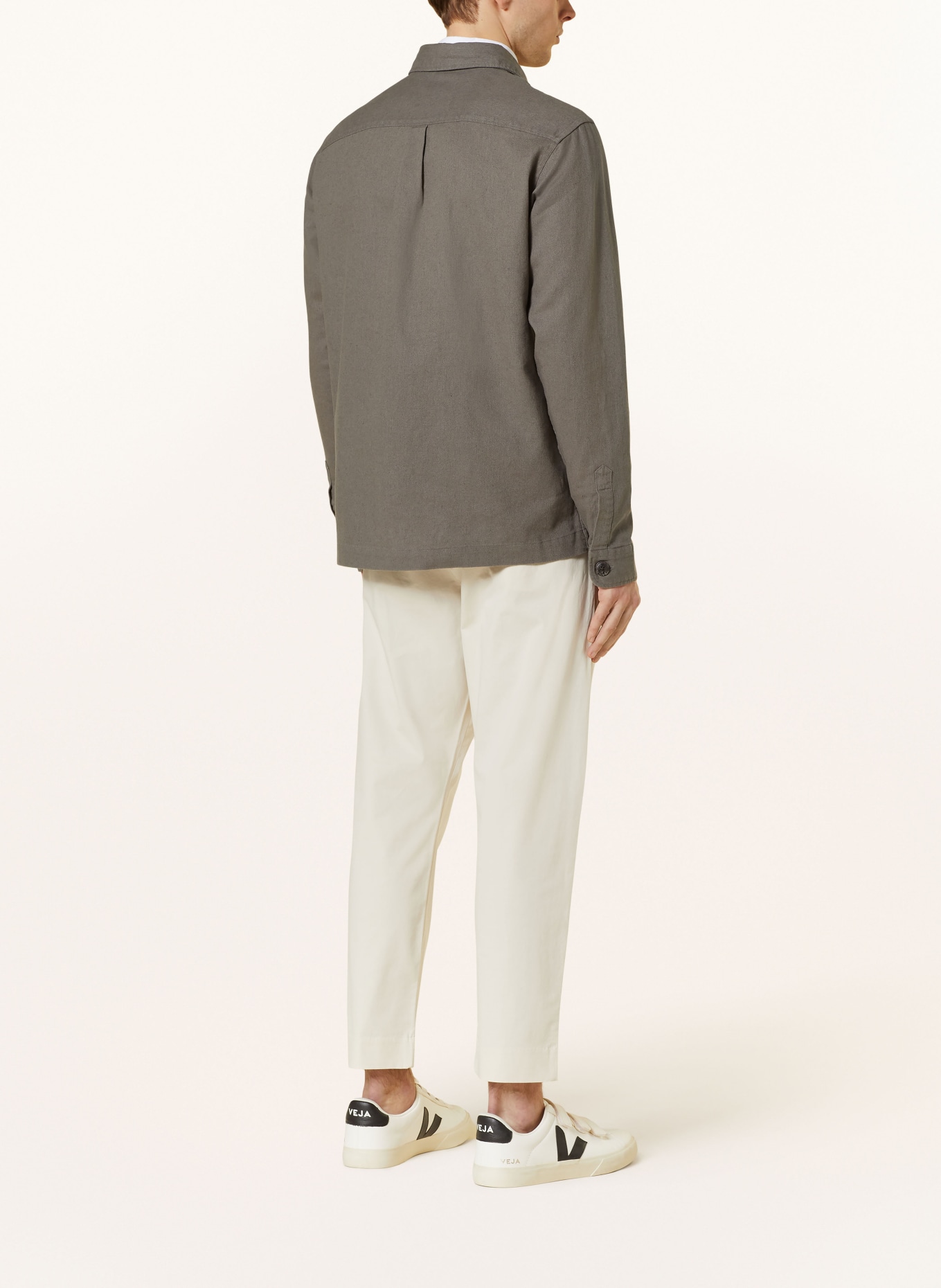 PAUL Overshirt with linen, Color: OLIVE (Image 3)