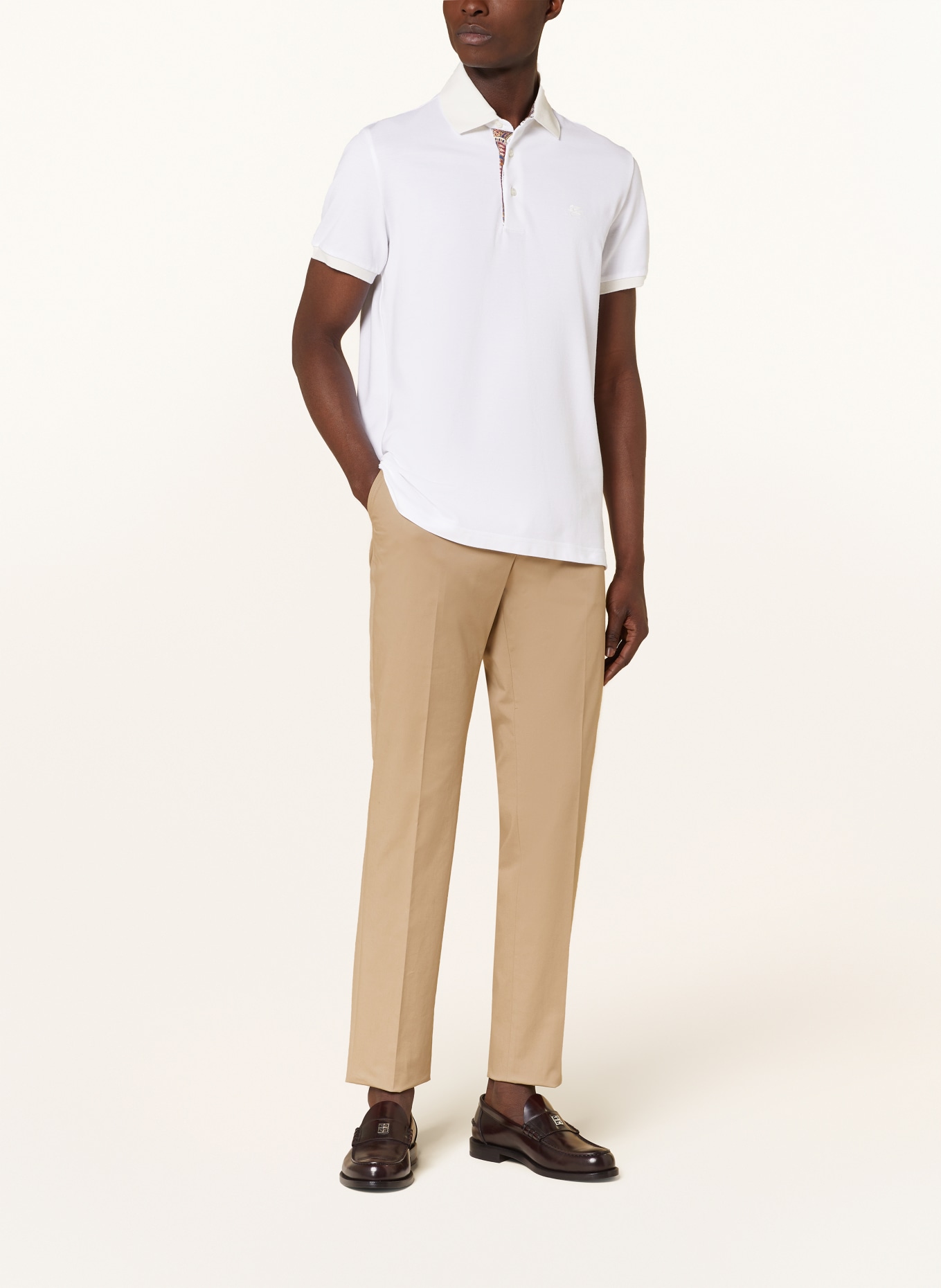 ETRO Piqué-Poloshirt Slim Fit, Farbe: WEISS (Bild 2)