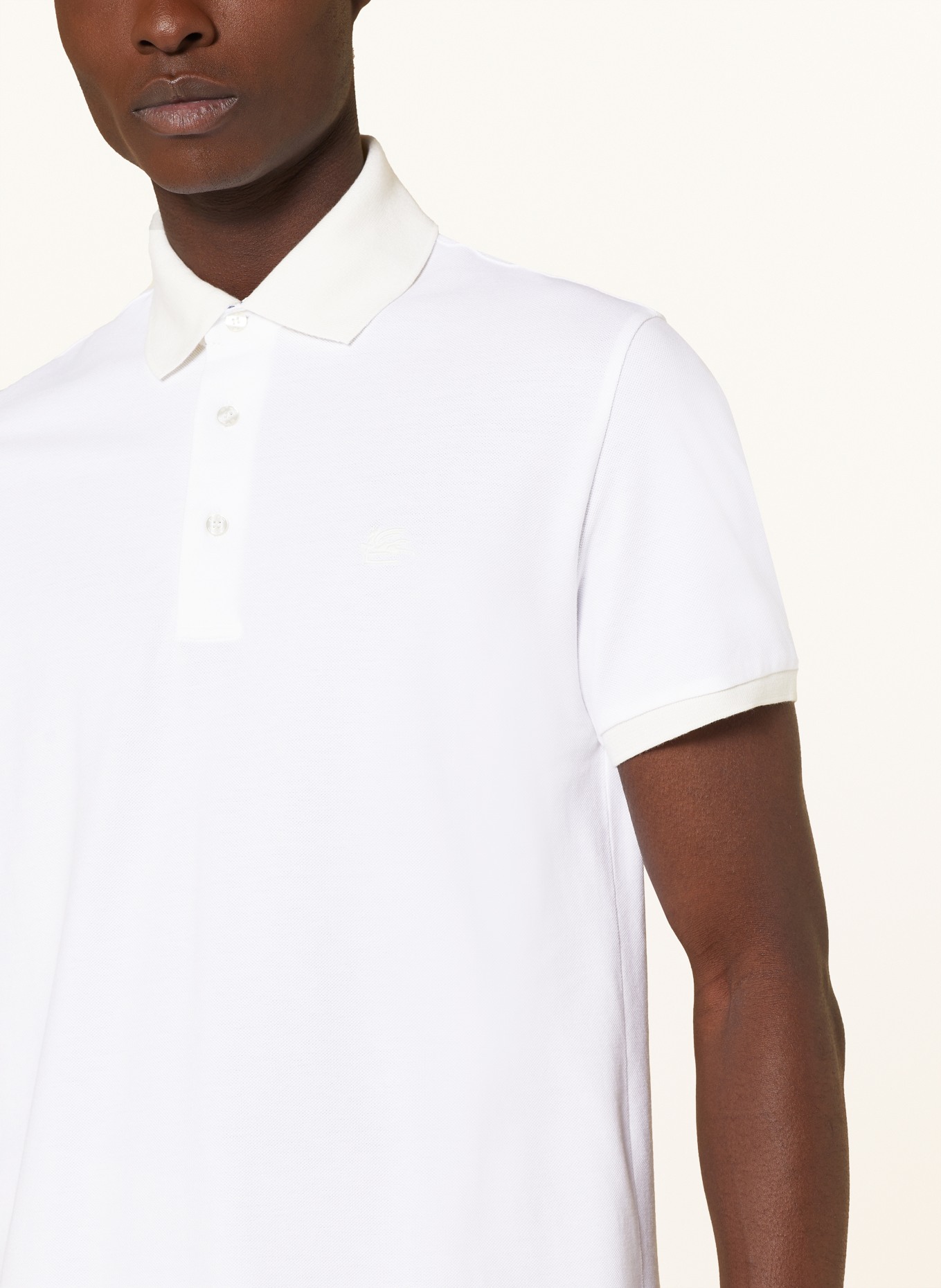 ETRO Piqué-Poloshirt Slim Fit, Farbe: WEISS (Bild 4)