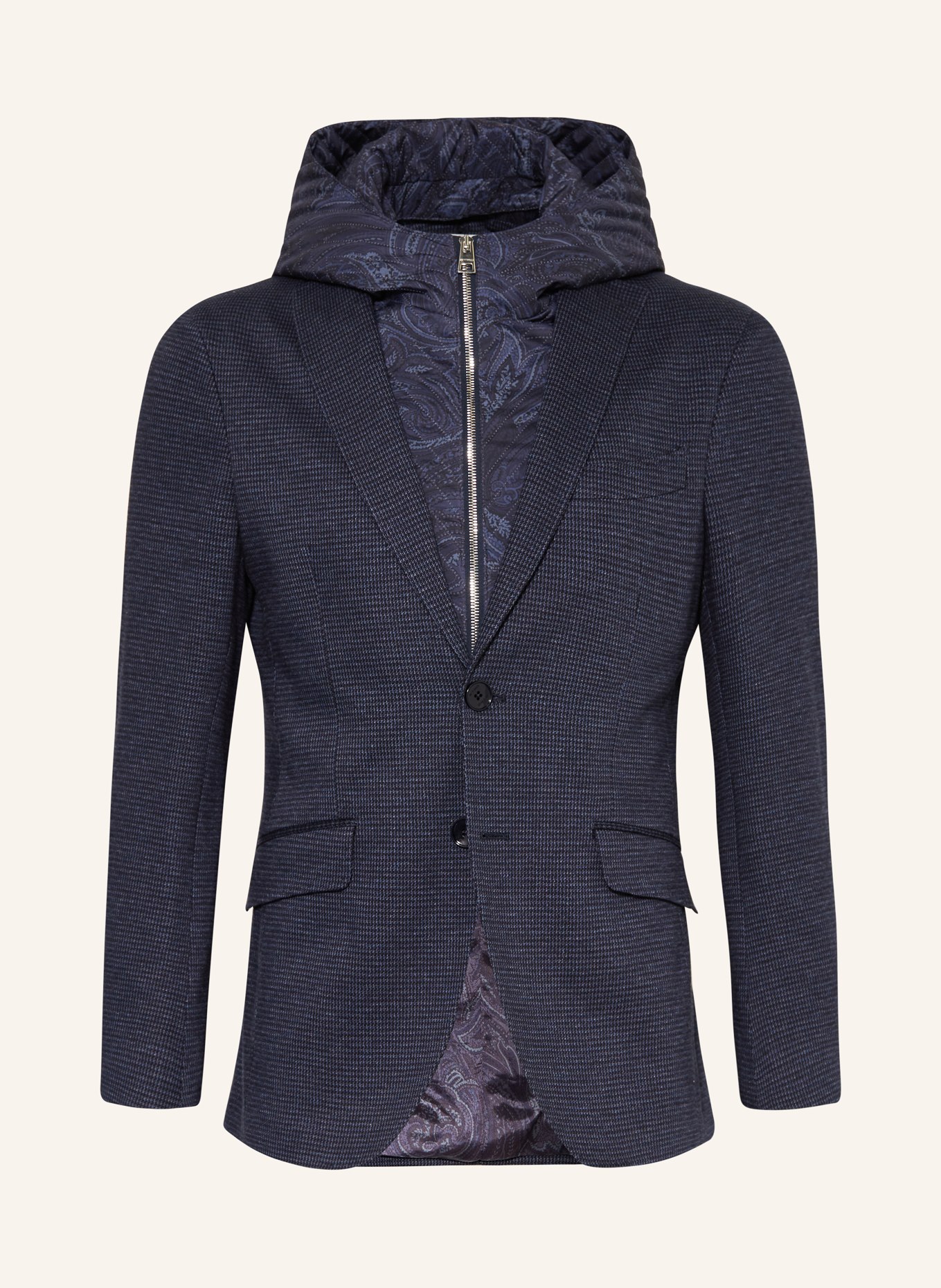 ETRO Suit jacket extra slim fit with removable trim, Color: DARK BLUE (Image 1)