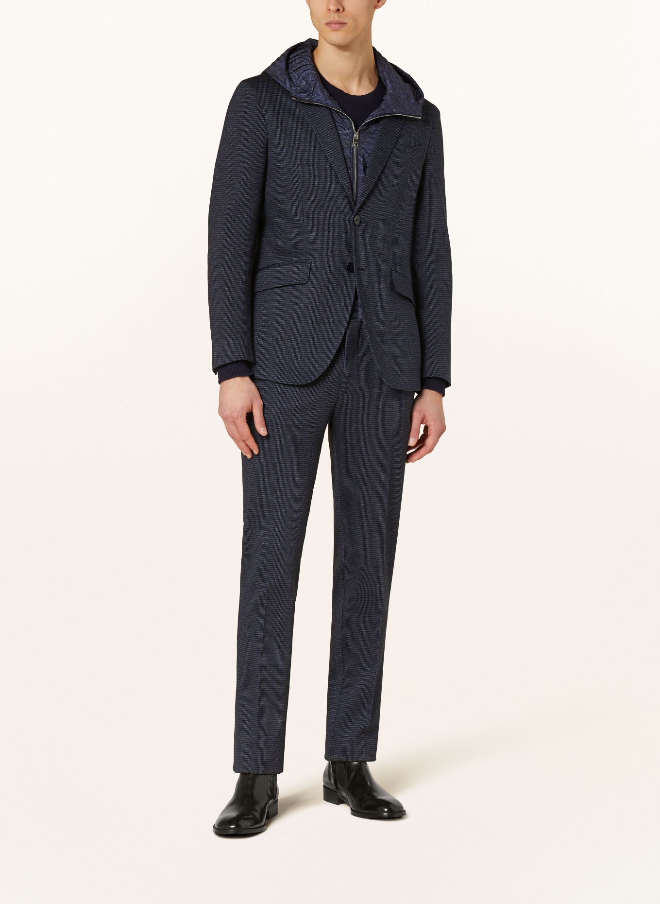 ETRO Suit jacket extra slim fit with removable trim, Color: DARK BLUE (Image 2)